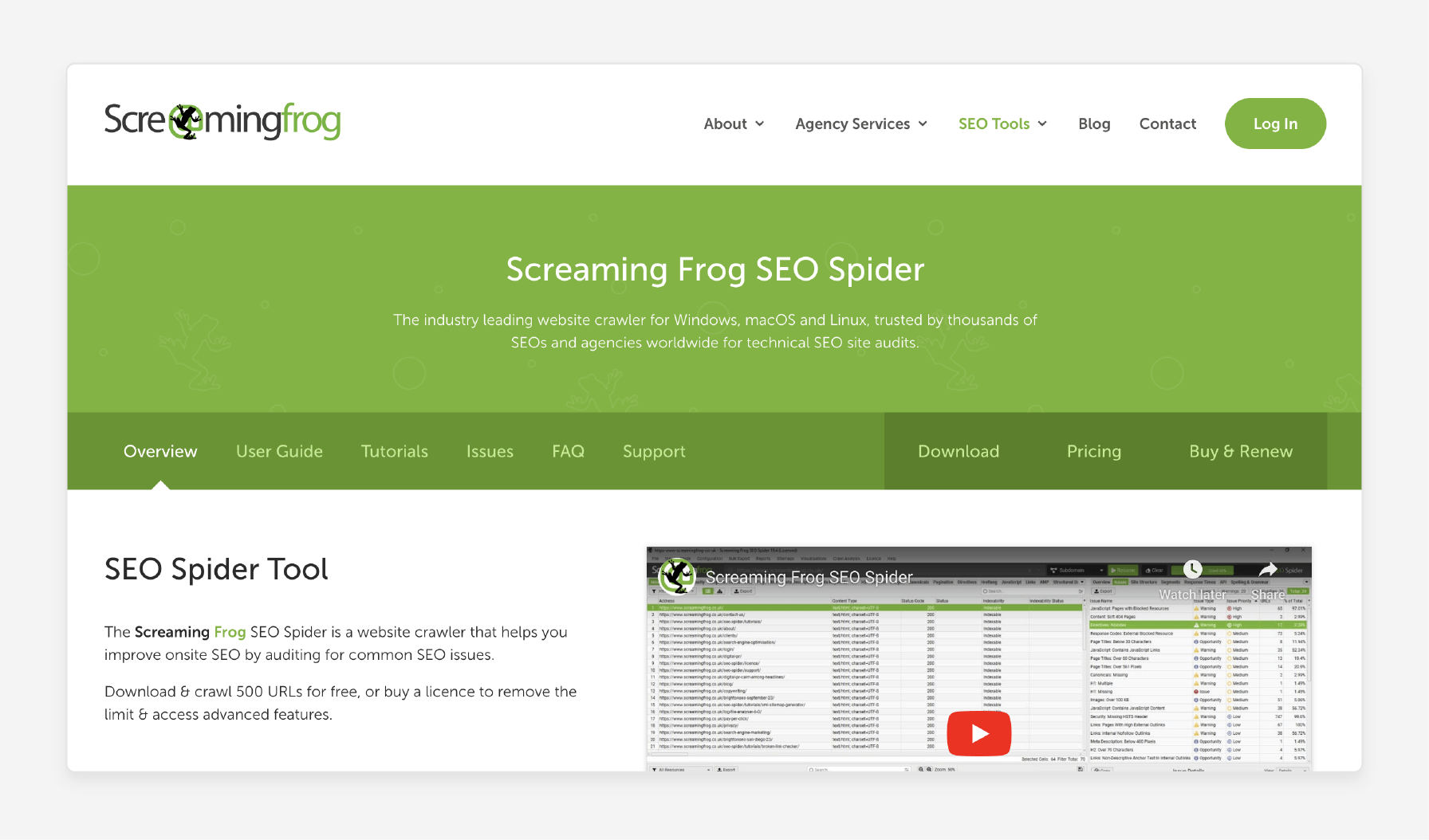 screaming frog seo spider used for technical audits and identifying broken ecommerce links
