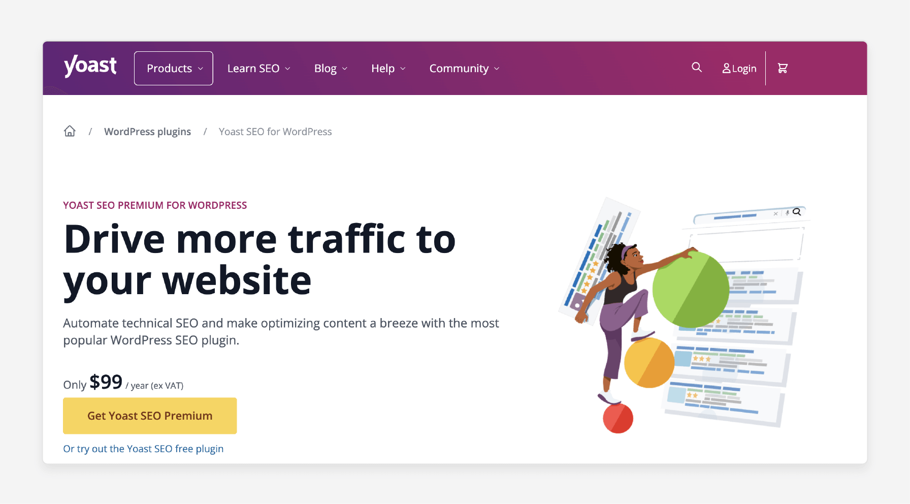 yoast seo plugin optimizing ecommerce content for better rankings and link acquisition