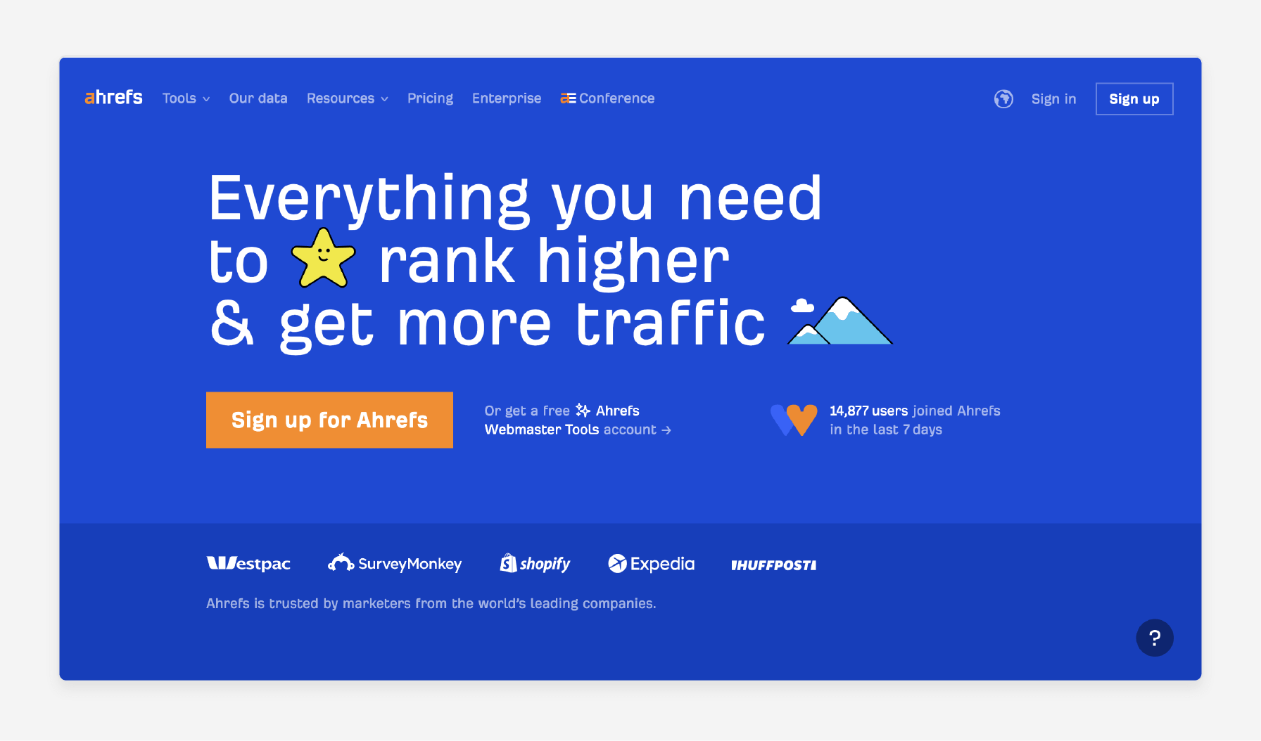 ahrefs dashboard showing tools for backlink tracking and competitive seo research