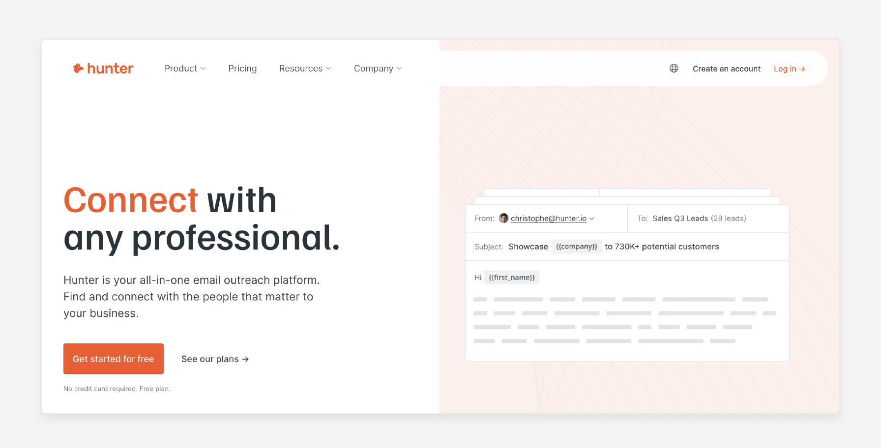 hunter.io email outreach platform used for personalized ecommerce seo link-building outreach