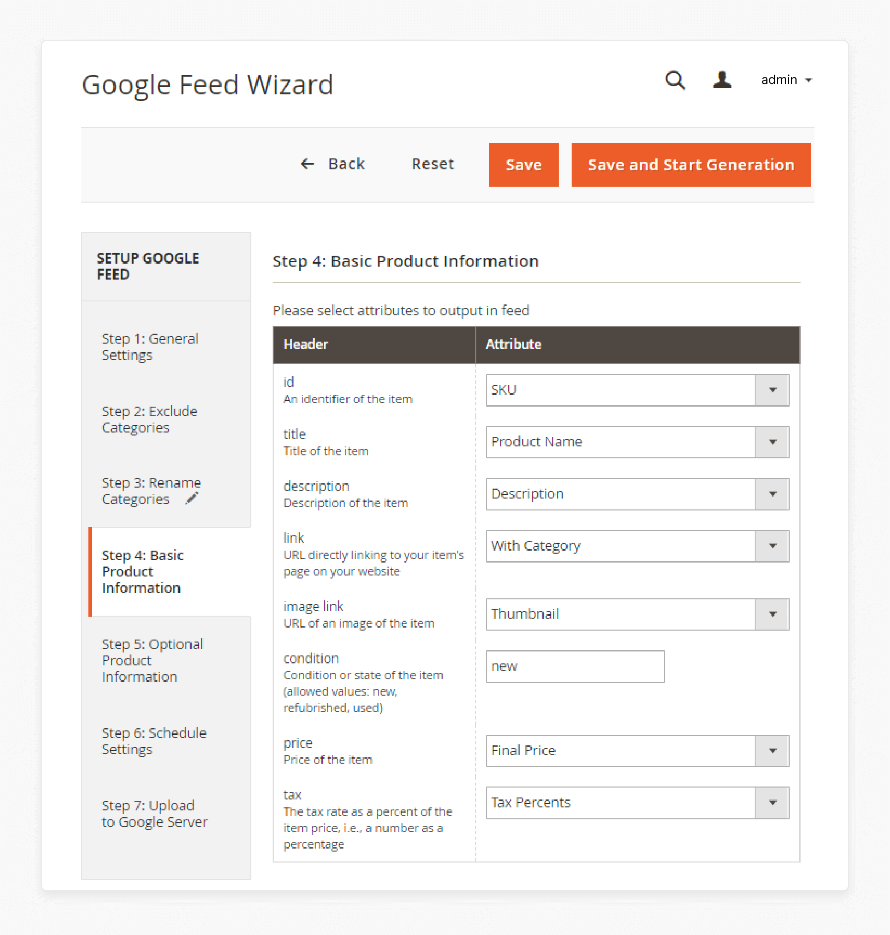 Select Products in Magento Data Feed Manager