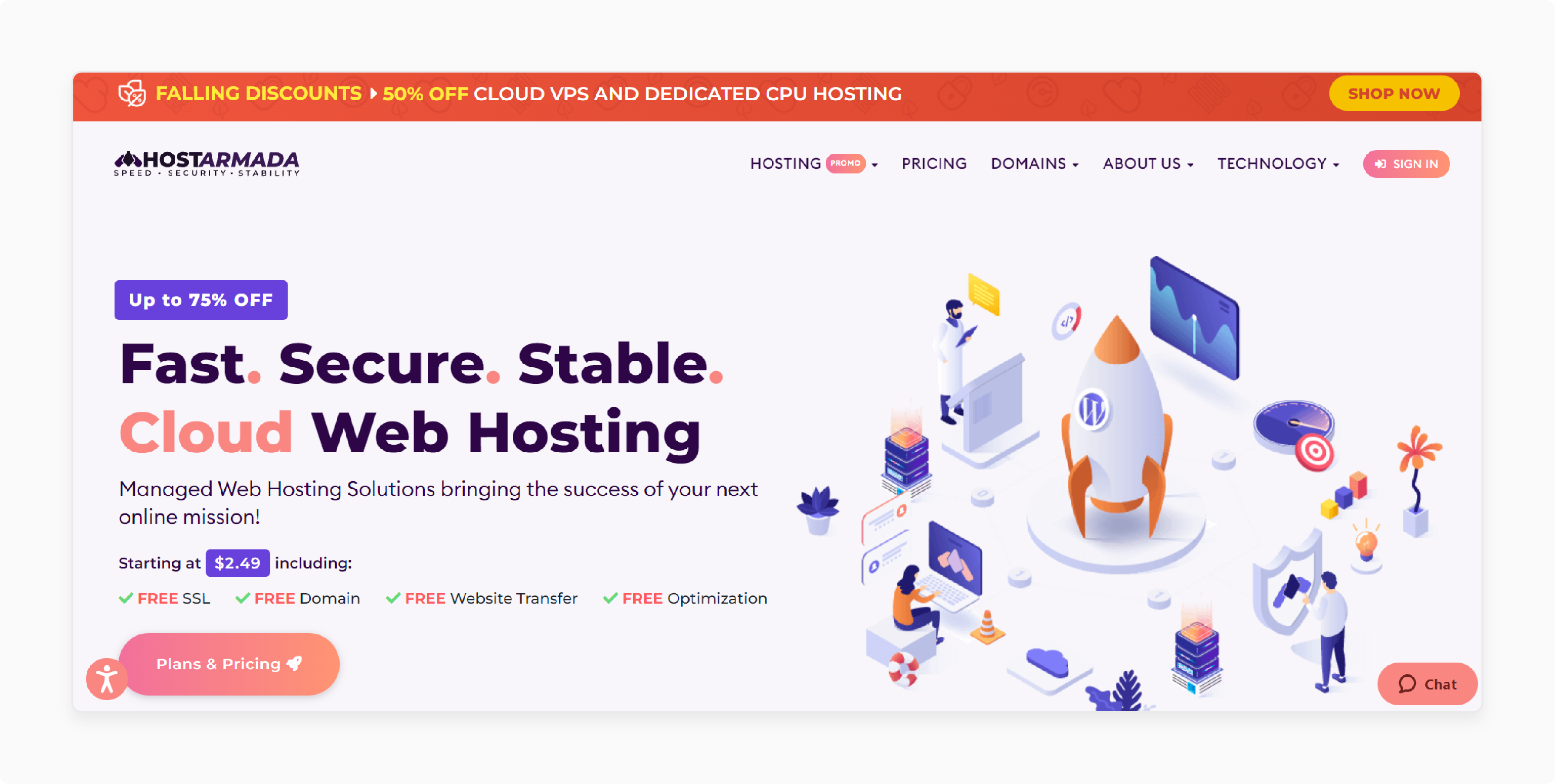 Hostarmada cloud hosting for online stores