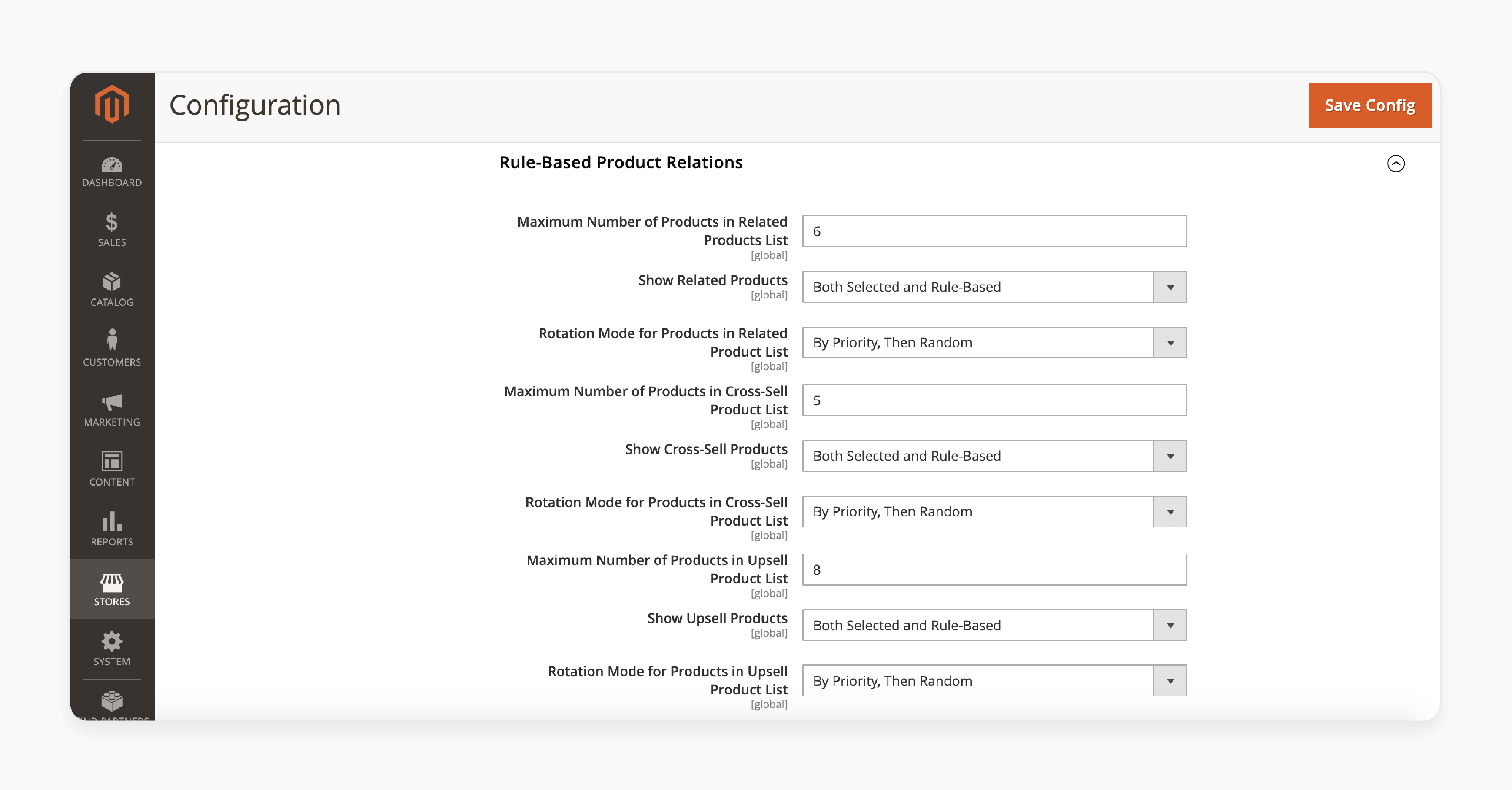 rule-based product relations configuration in magento 2 admin panel