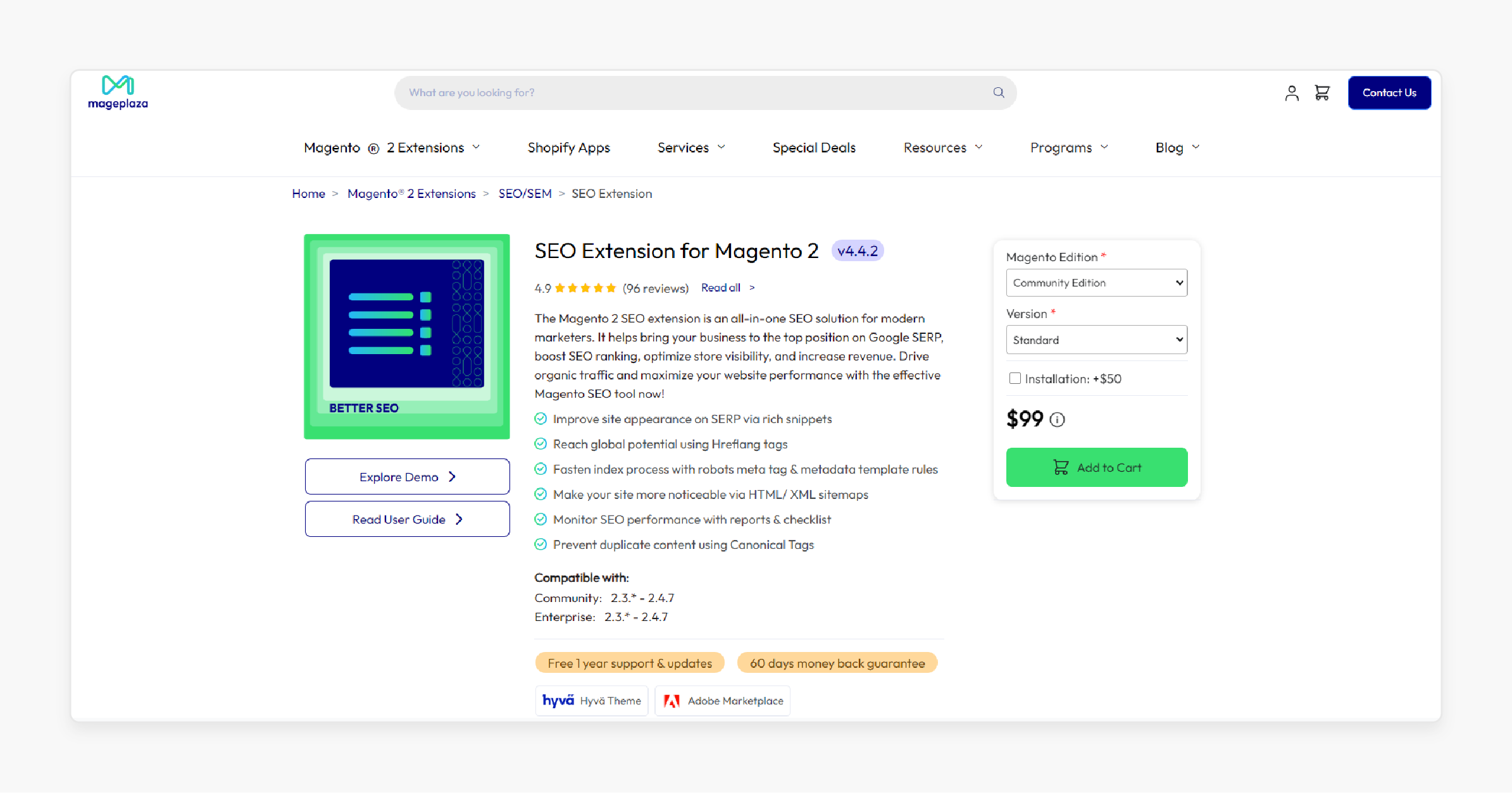 Improve SEO with Mageplaza SEO Extension for Magento 2 Mageplaza SEO extension for Canonical tags