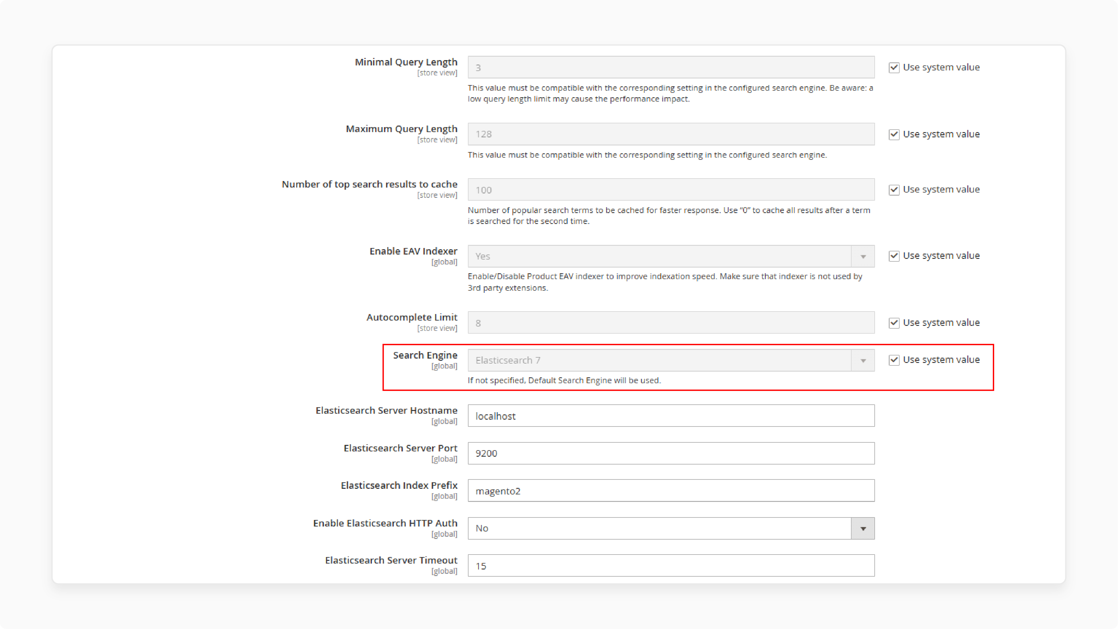 magento 2 configured to use elasticsearch for better search performance and reduced mysql load