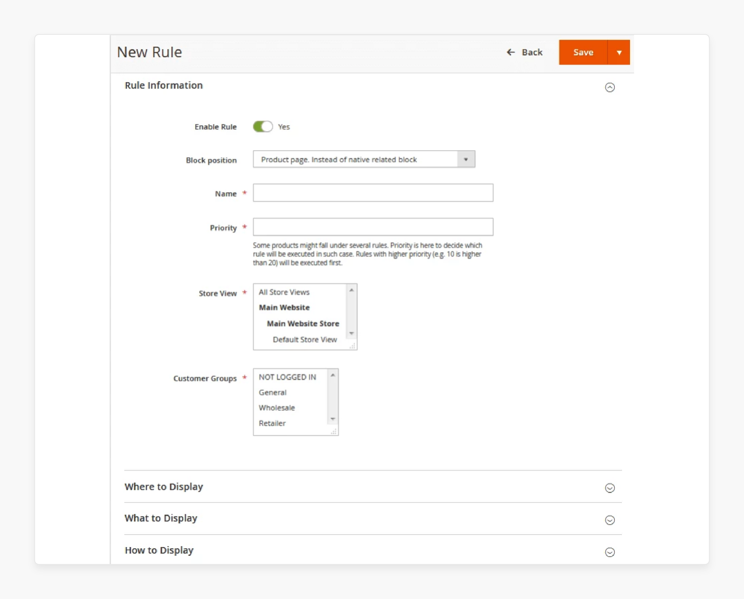 creating a new rule in magento 2 for automatic related product suggestions