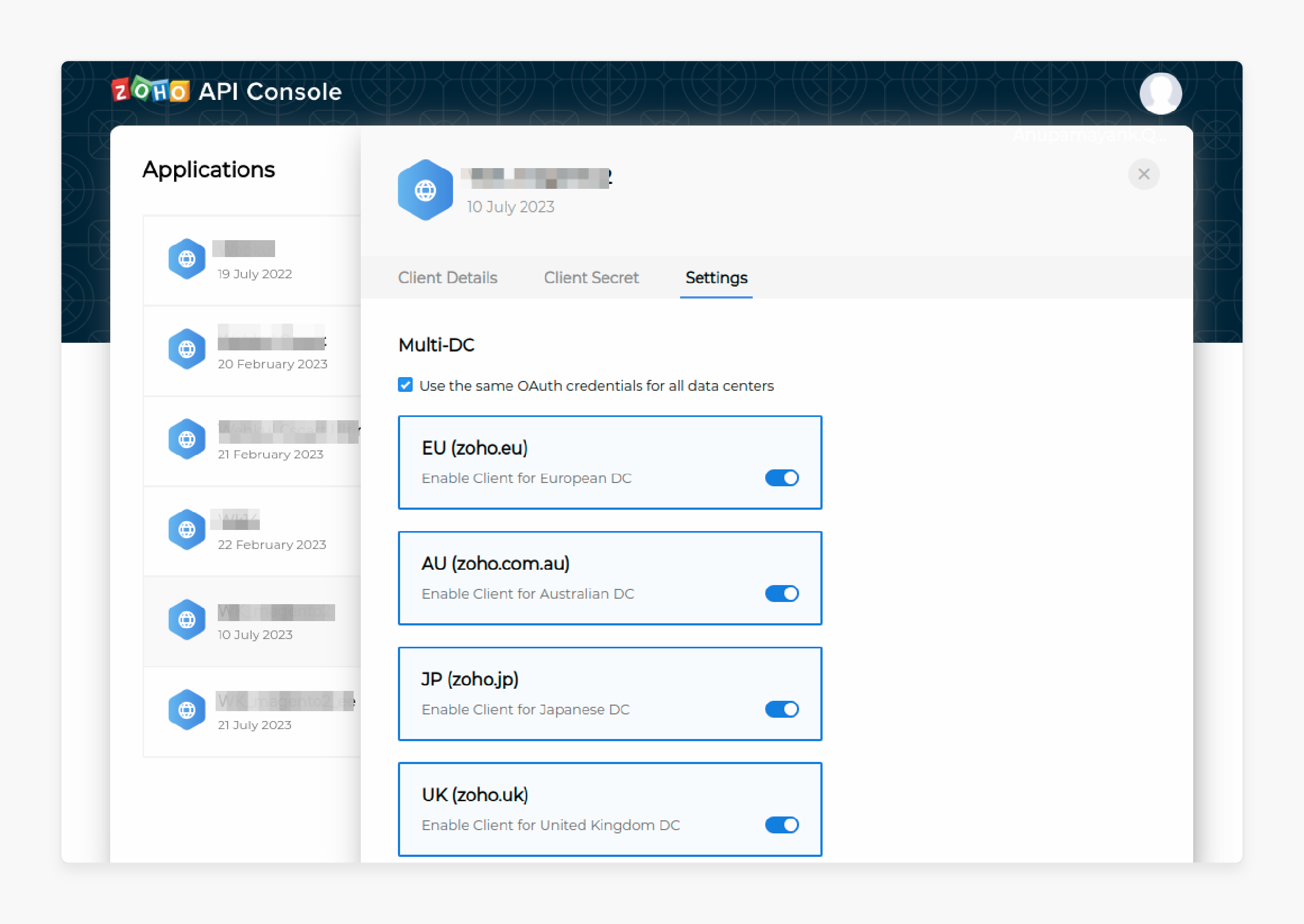 authentication setup for integrating zoho with magento 2