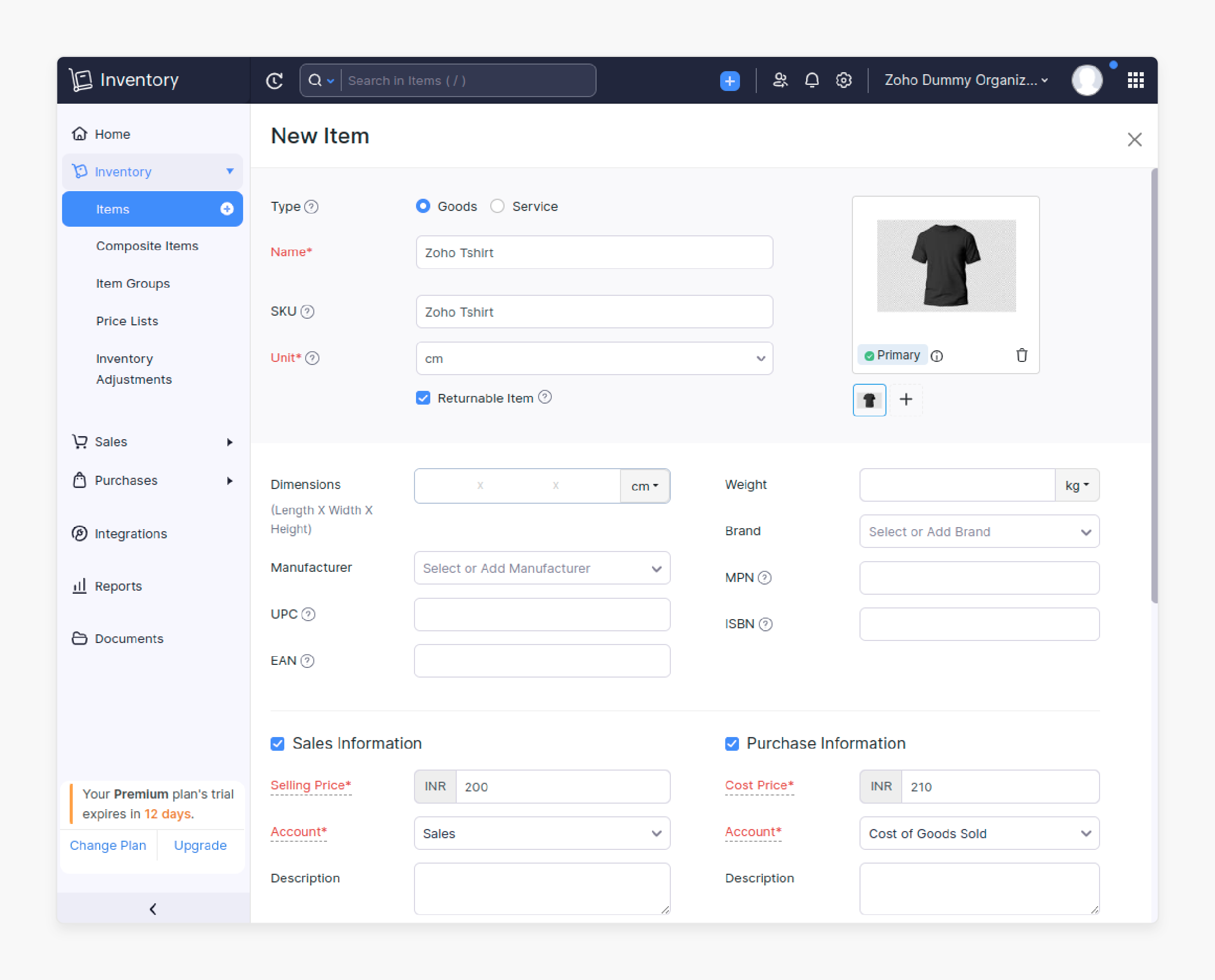 webhook management interface showing item and order event configurations