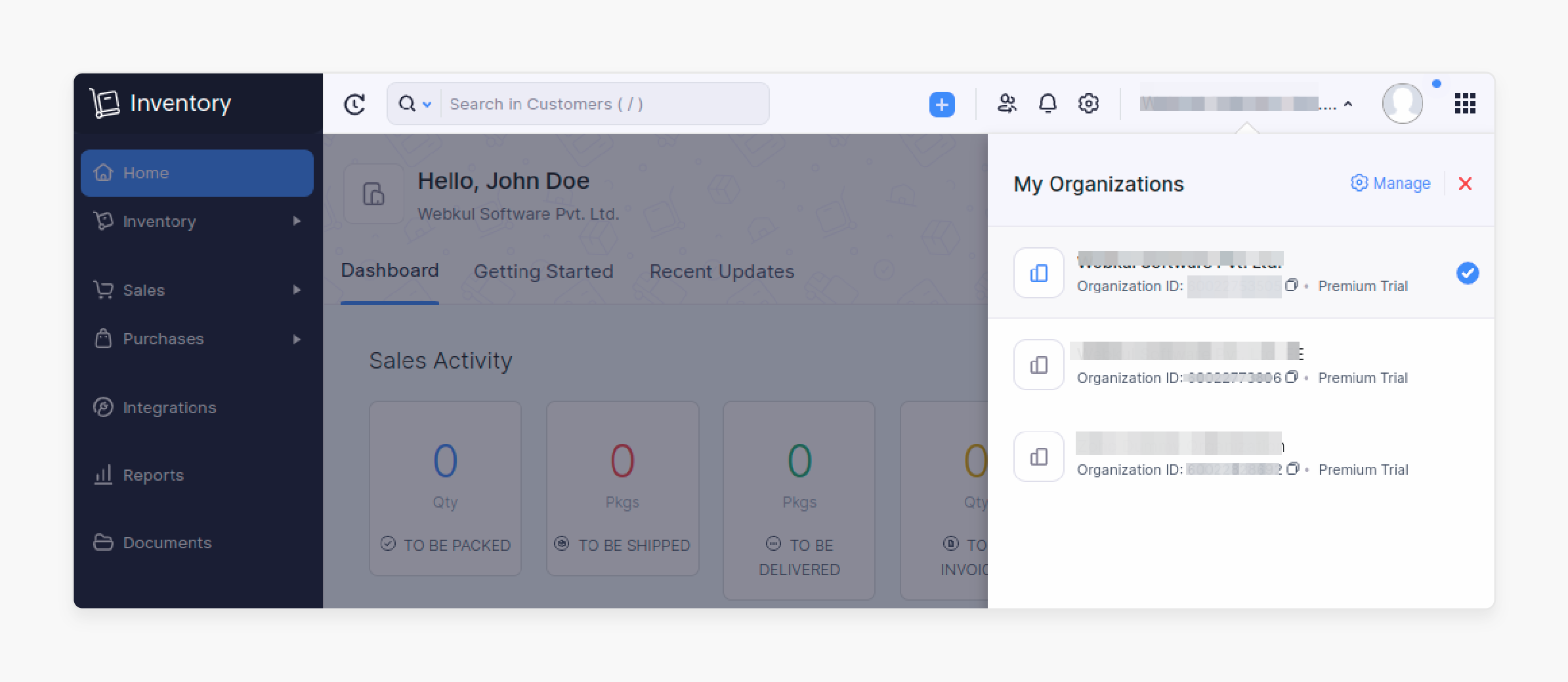 obtaining zoho organization id for magento 2 integration setup