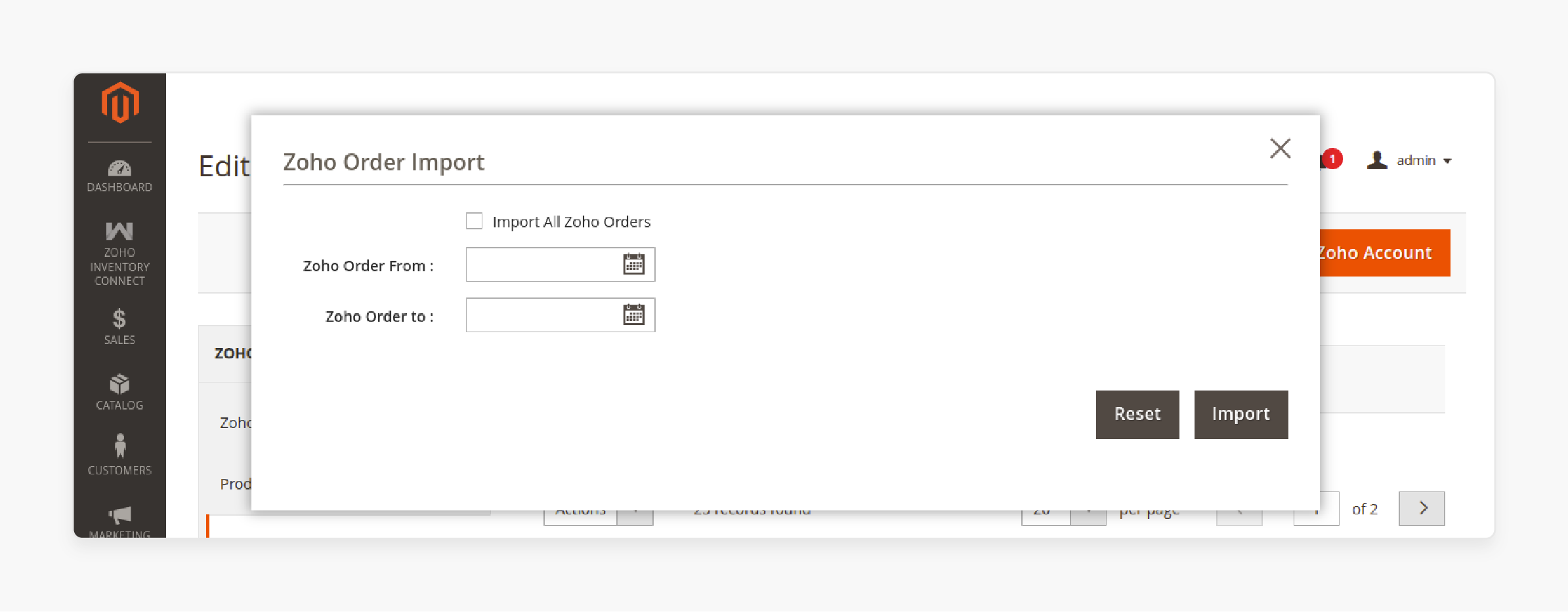 product configuration form with sku, pricing, and inventory settings