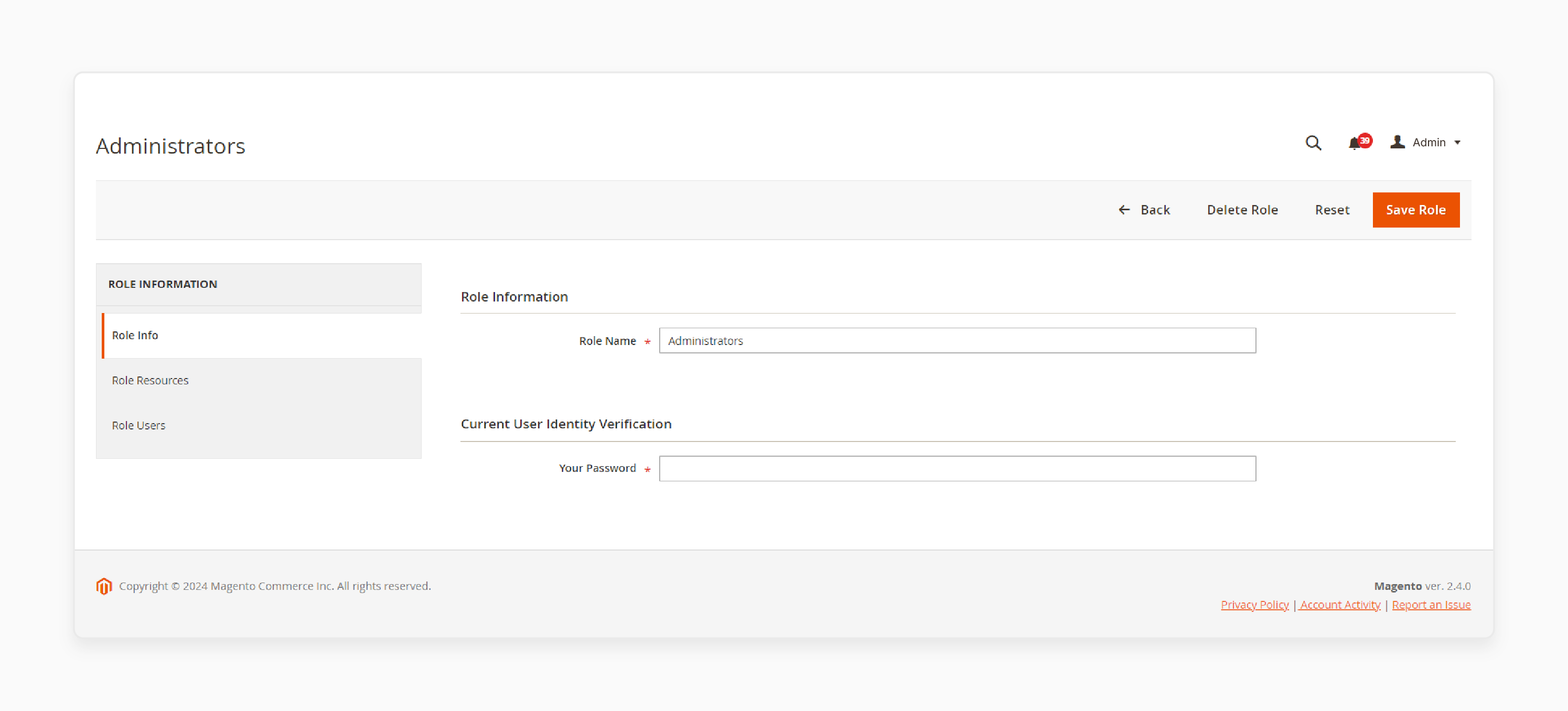 User Role Permissions in Magento 2 Multiple Admin Login