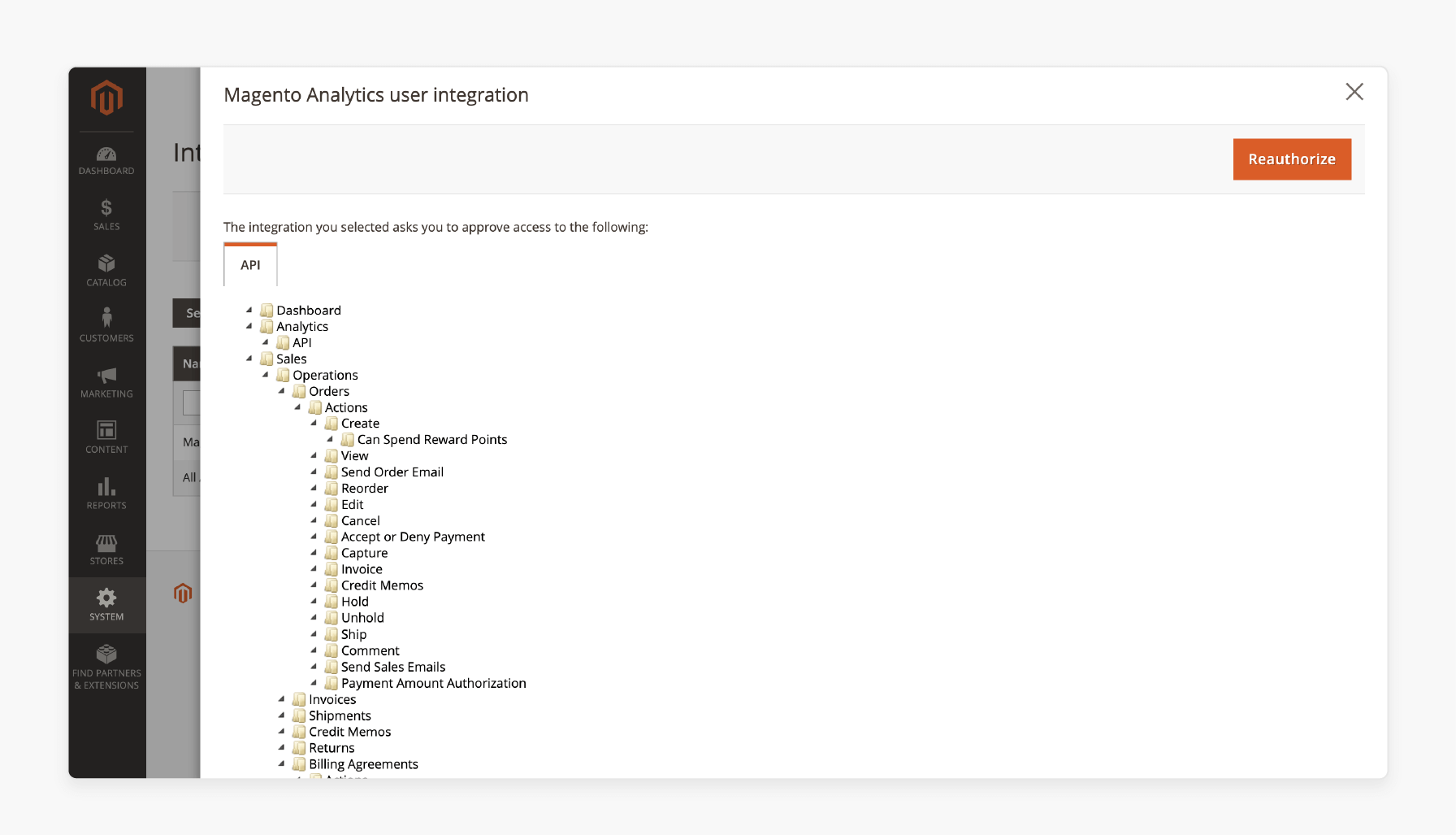 Reauthorizing Magento 2 Advanced Reporting for API Resource Acccess