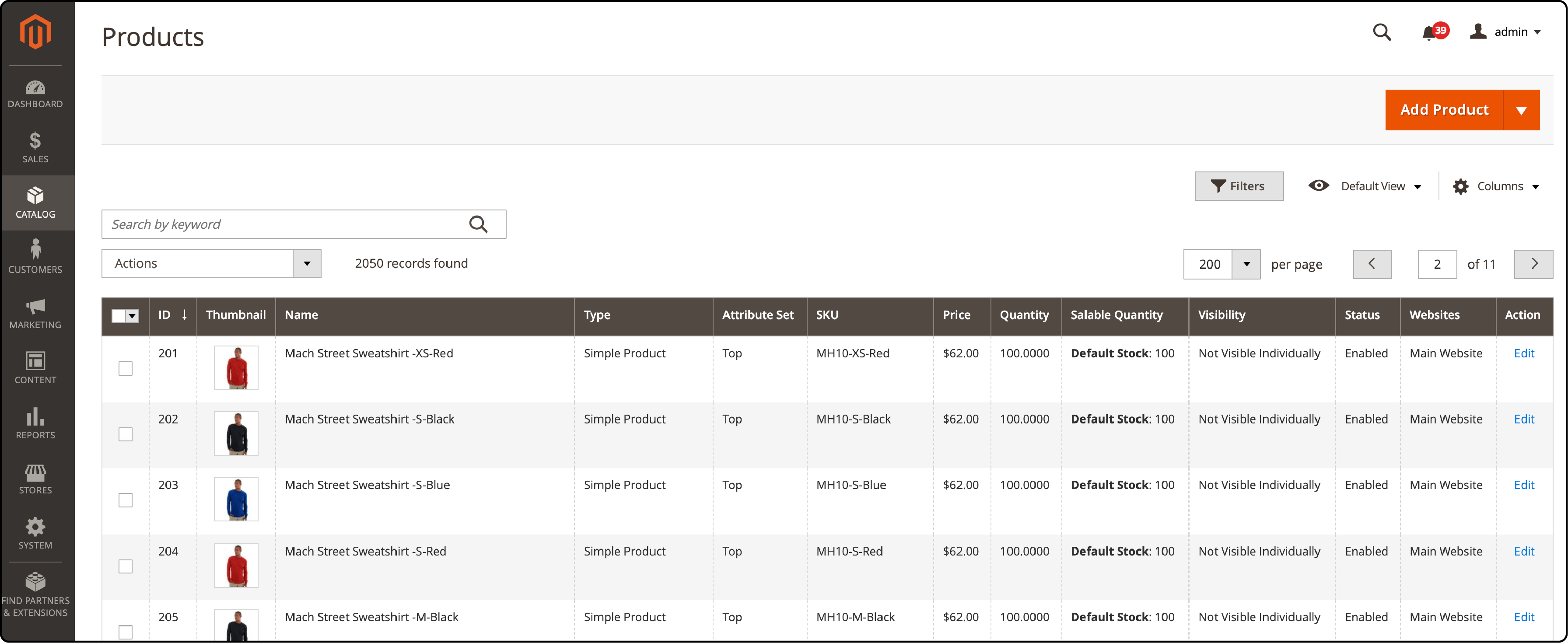 Magento Product Configuration Interface