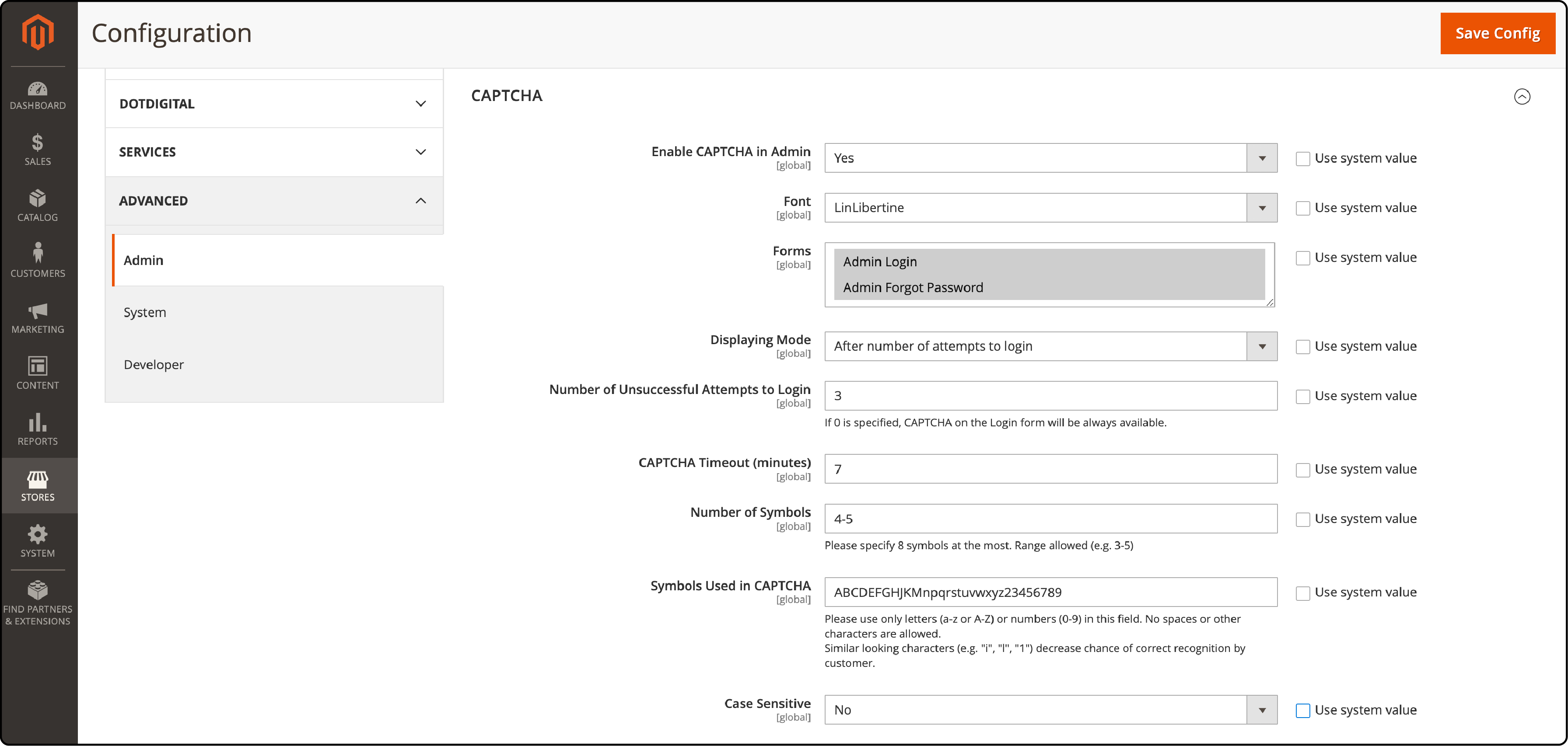 How to configure Magento 2 CAPTCHA for Admin Panel