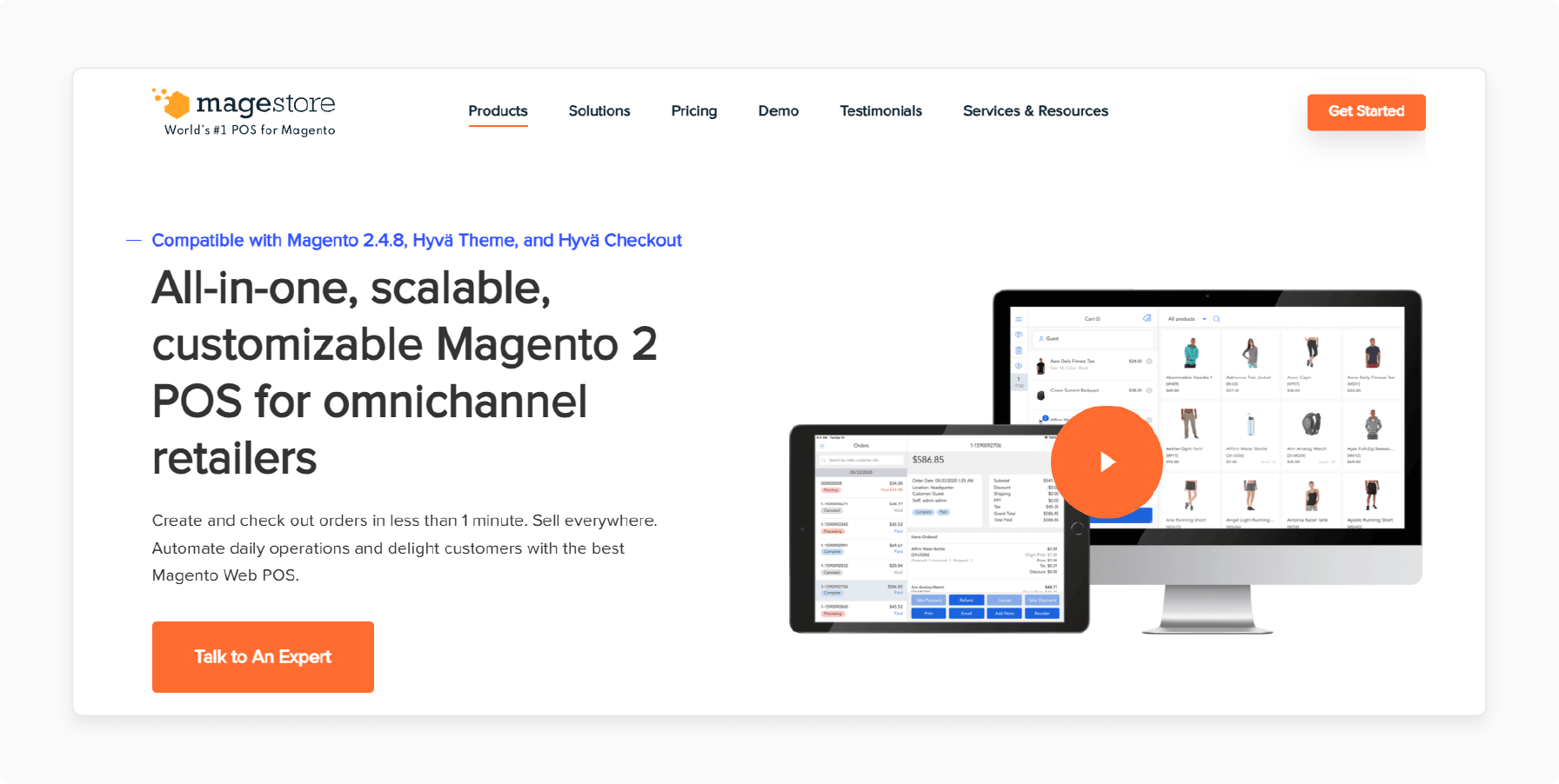 Interface of Magestore Magento POS system extension
