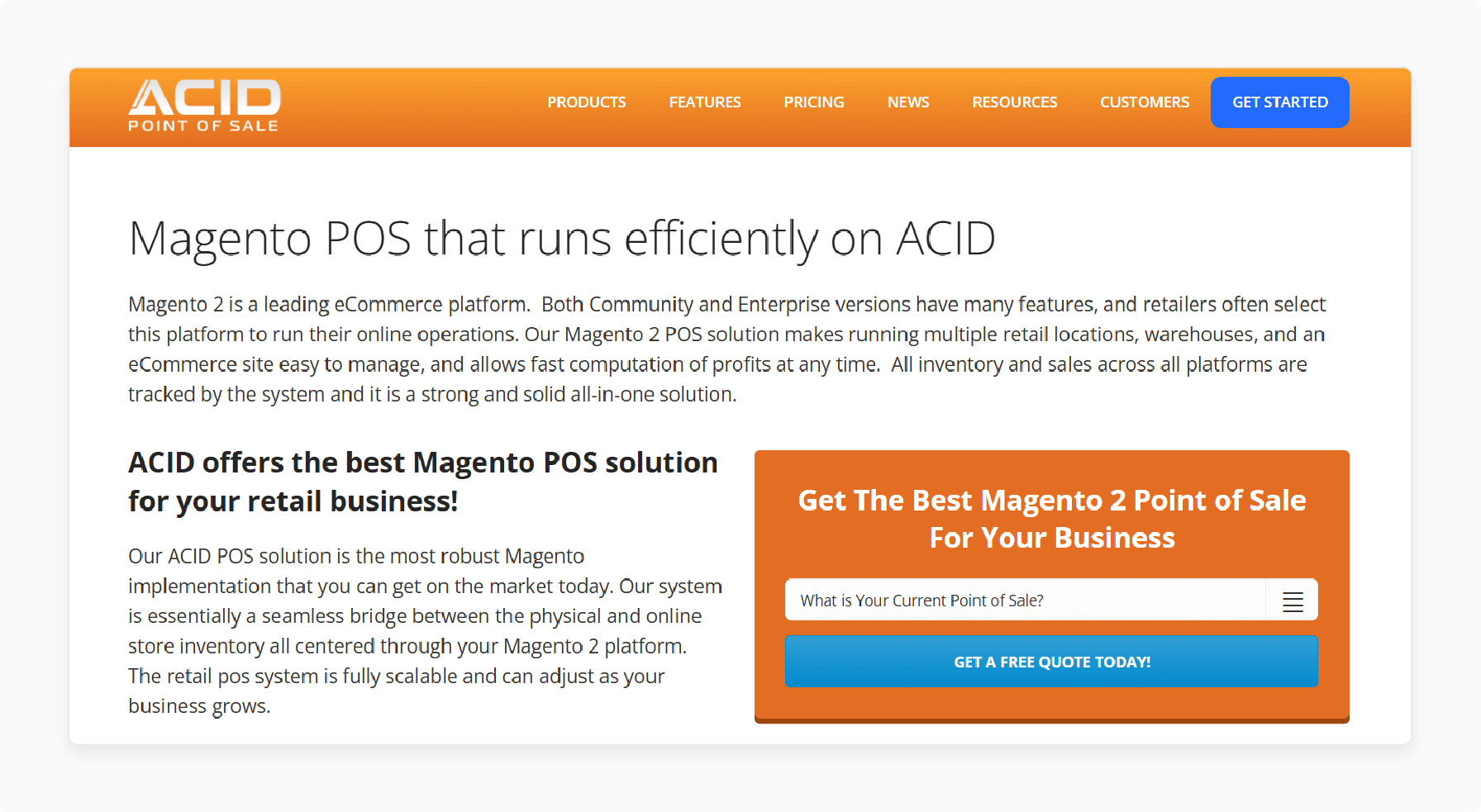 Acid POS system extension interface for Magento 2