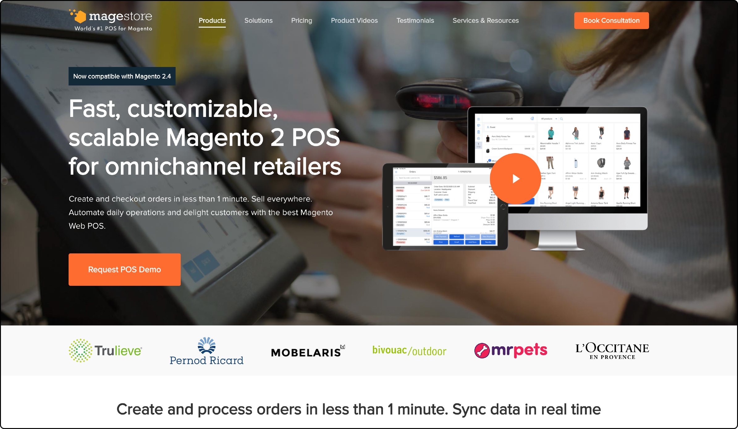 Interface of Magestore Magento POS system extension