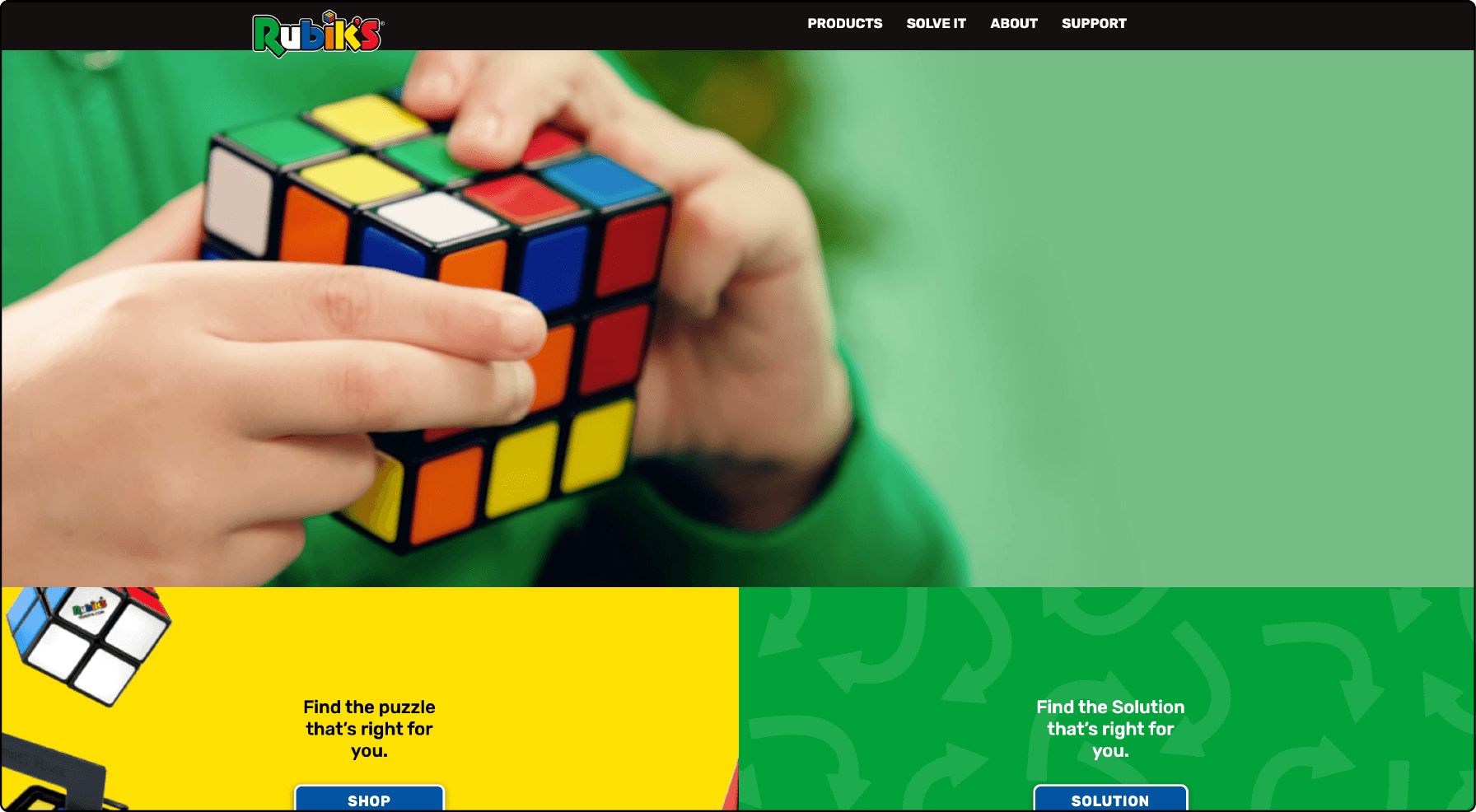 Rubik’s Cube Website Showcasing Headless Commerce Transformation and Features