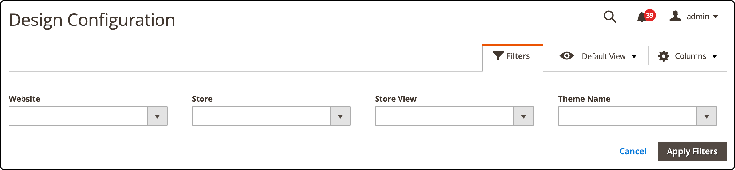 Step-by-step guide on filtering theme grid in Magento 2 for theme selection