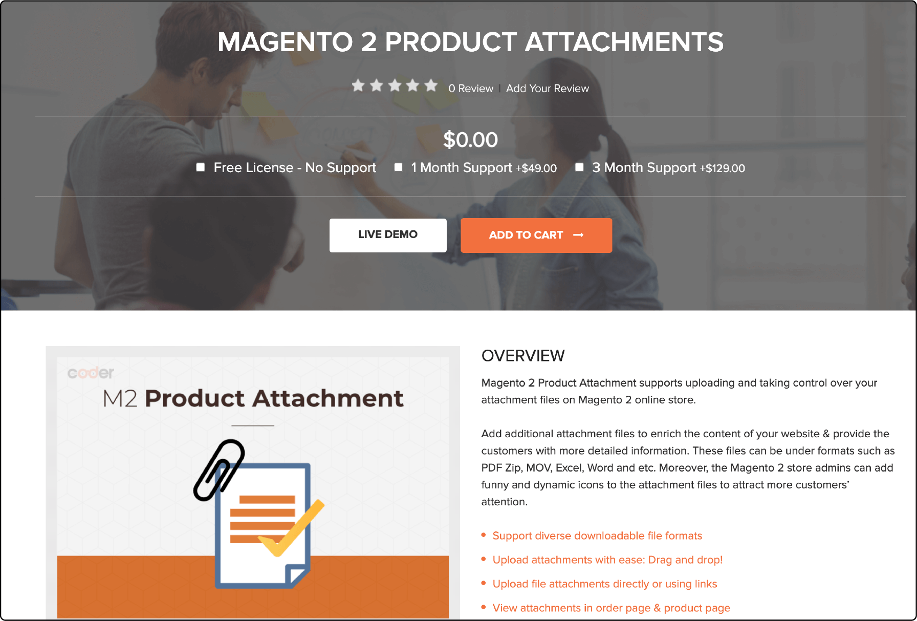LandofCode's Magento 2 Product Attachments Screenshot