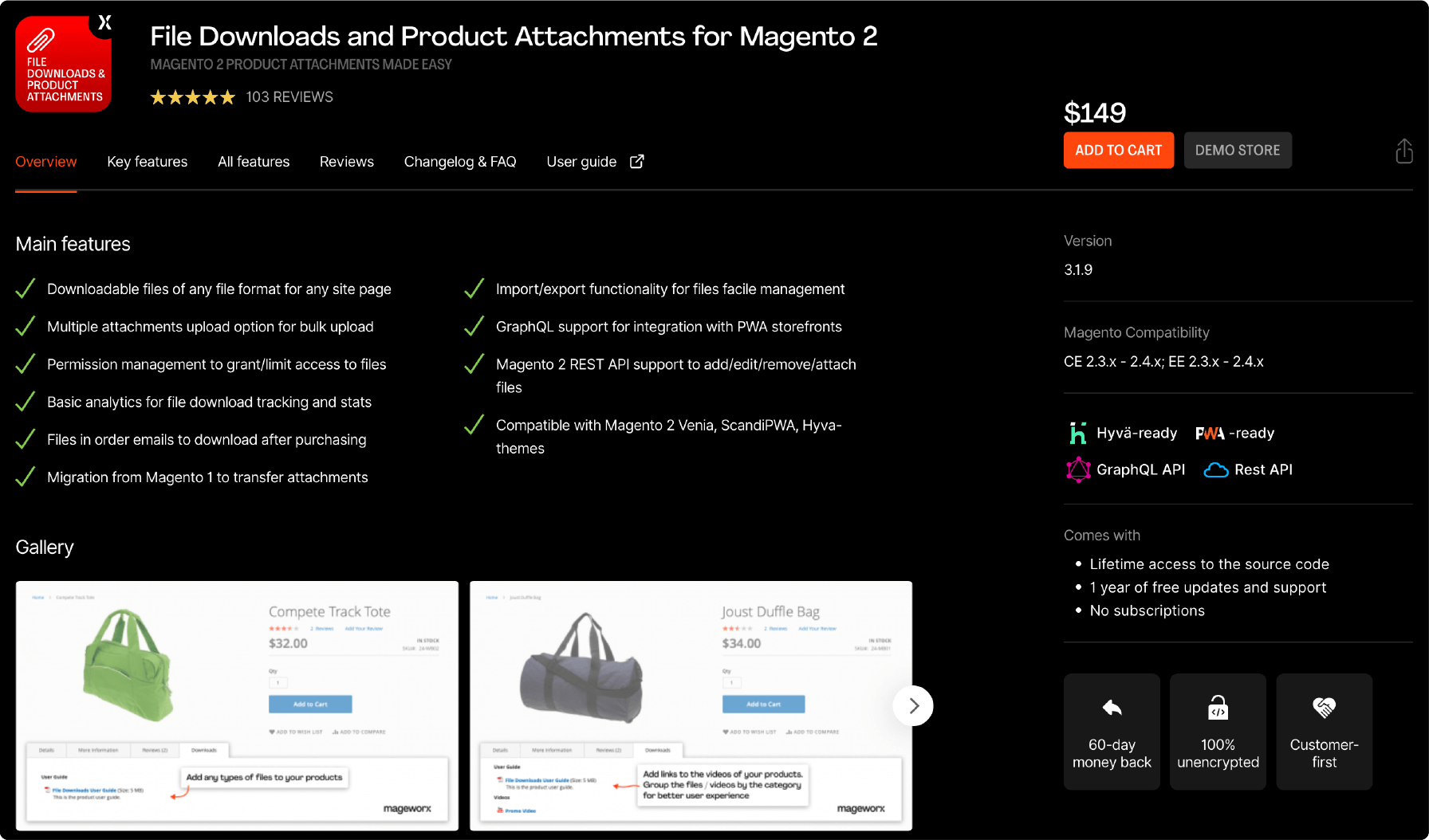 MageWorx's File Downloads and Product Attachments for Magento 2 Screenshot