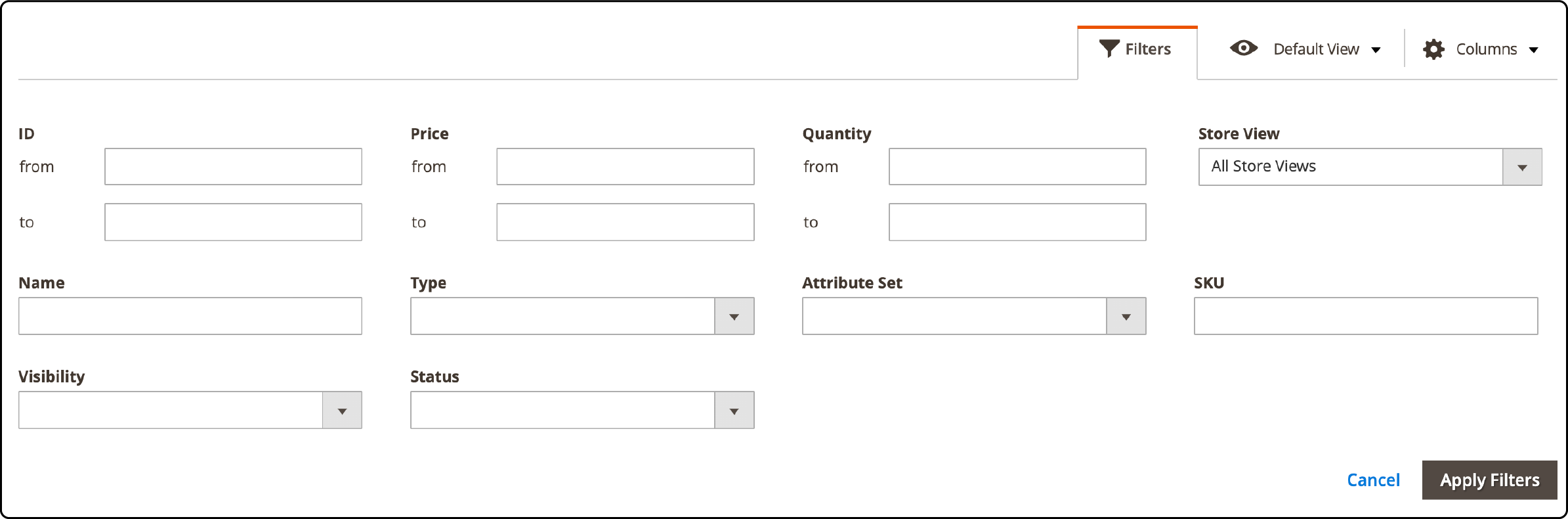 Using filters to update products with color swatches in Magento 2