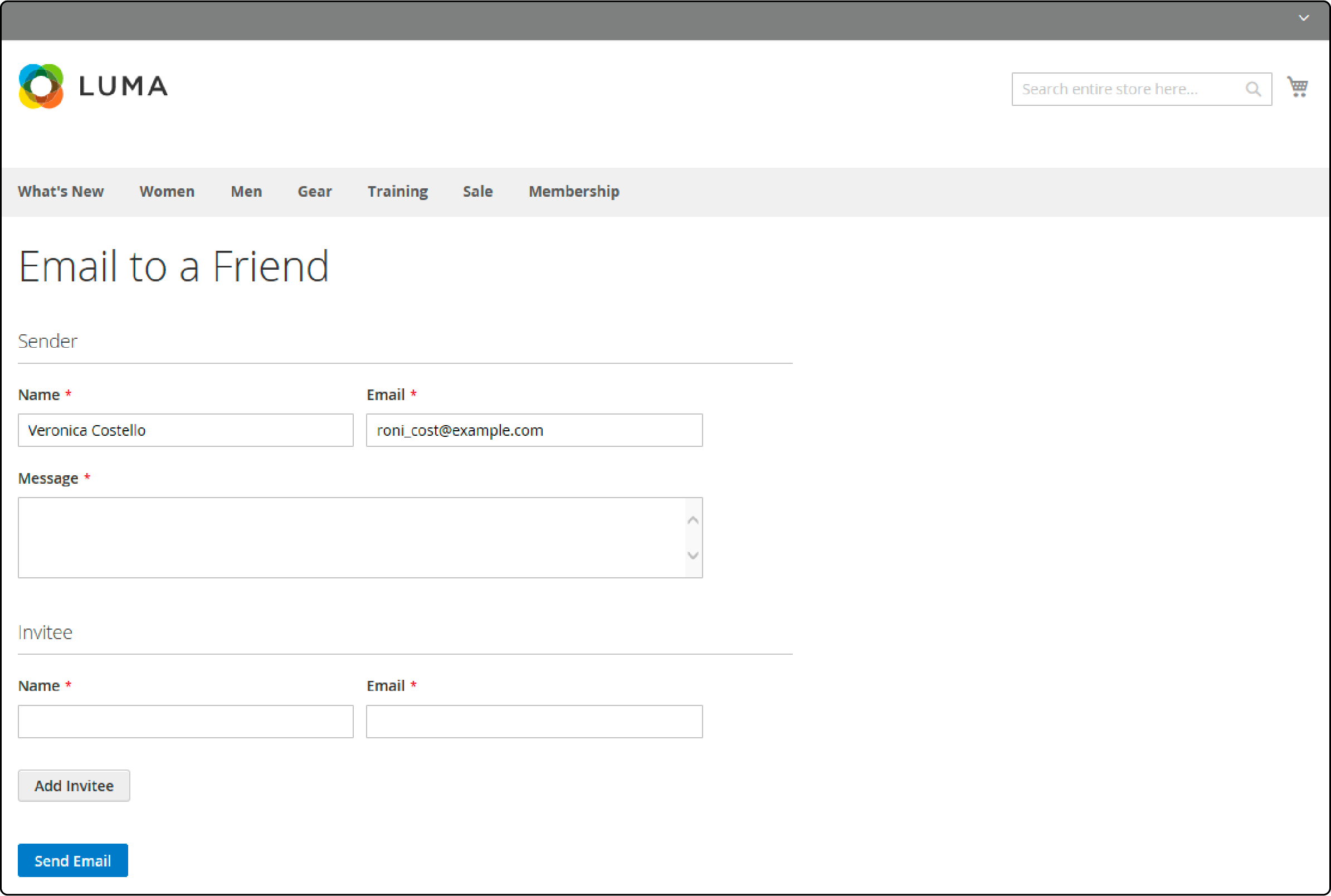 How to send an Email Refer a Friend through Magento's e-commerce platform
