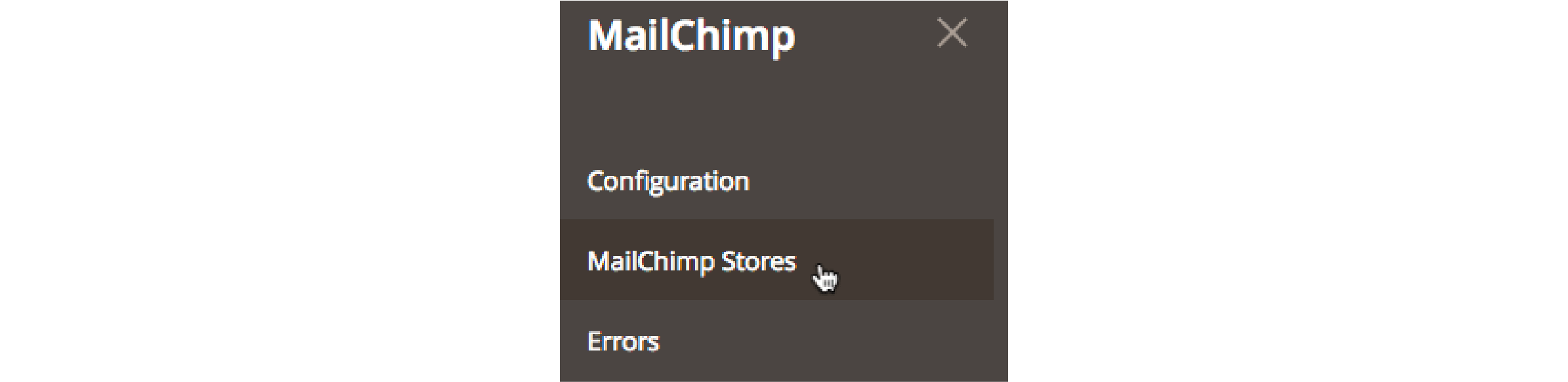 How to find Mailchimp stores option in Magento for disconnection