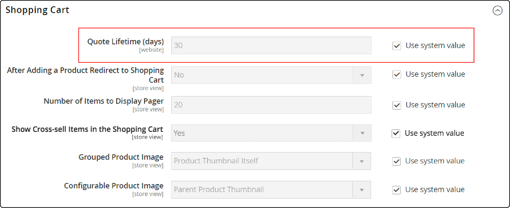 Setting Magento cart quote lifetime