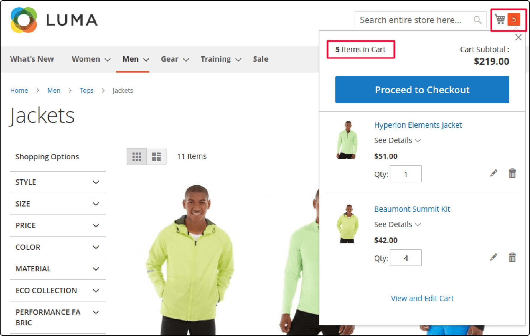 Displaying item quantities in Magento Cart