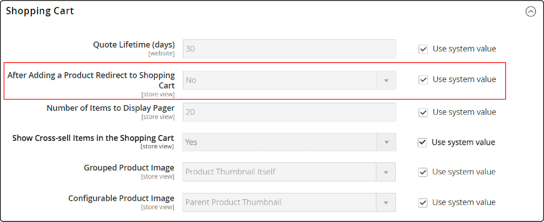 Redirect options in Magento 2 Cart