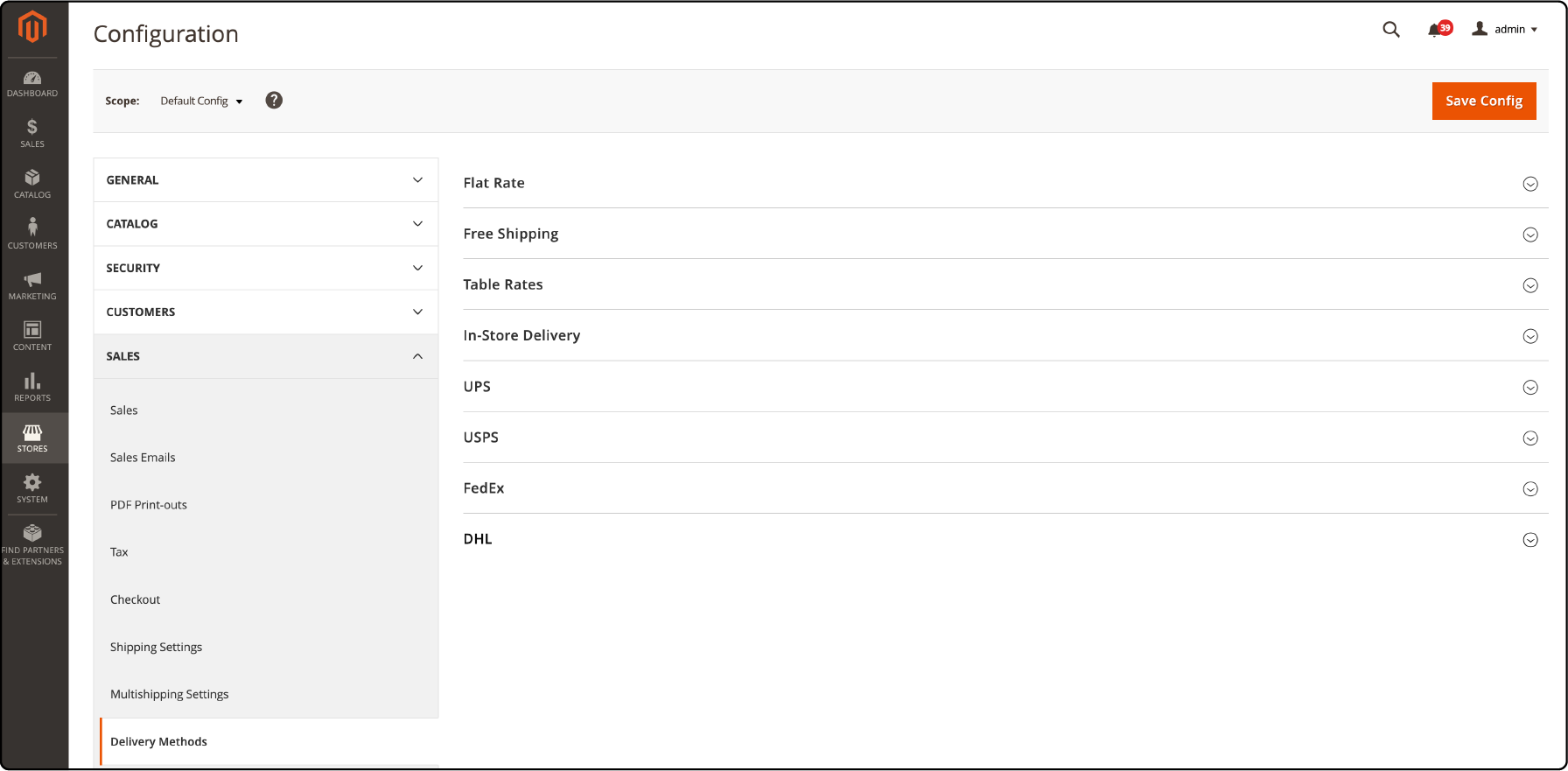 Magento Delivery Methods