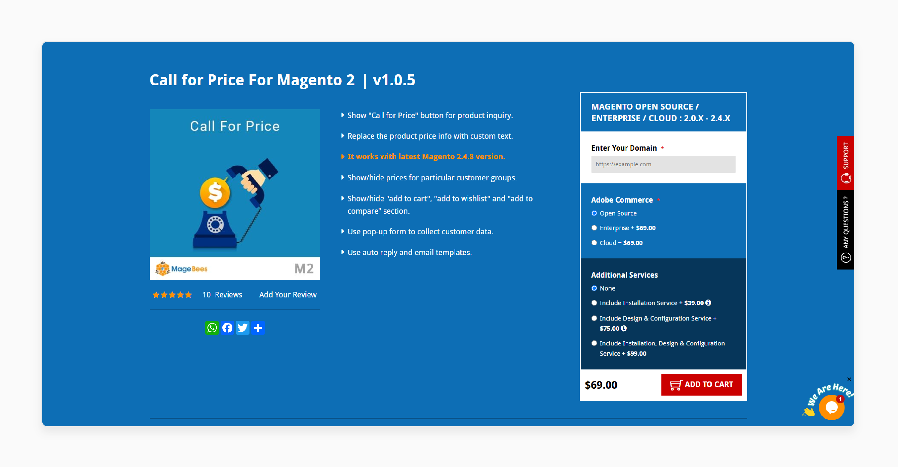magento 2 call for price tool by magebees with email templates and form-based quotes