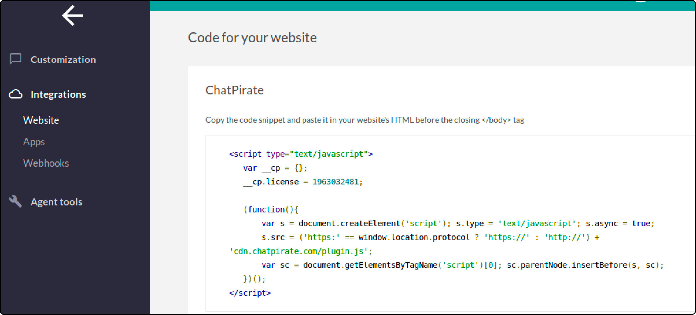 Magento Live Chat - Get Widget Code from Chatpirate
