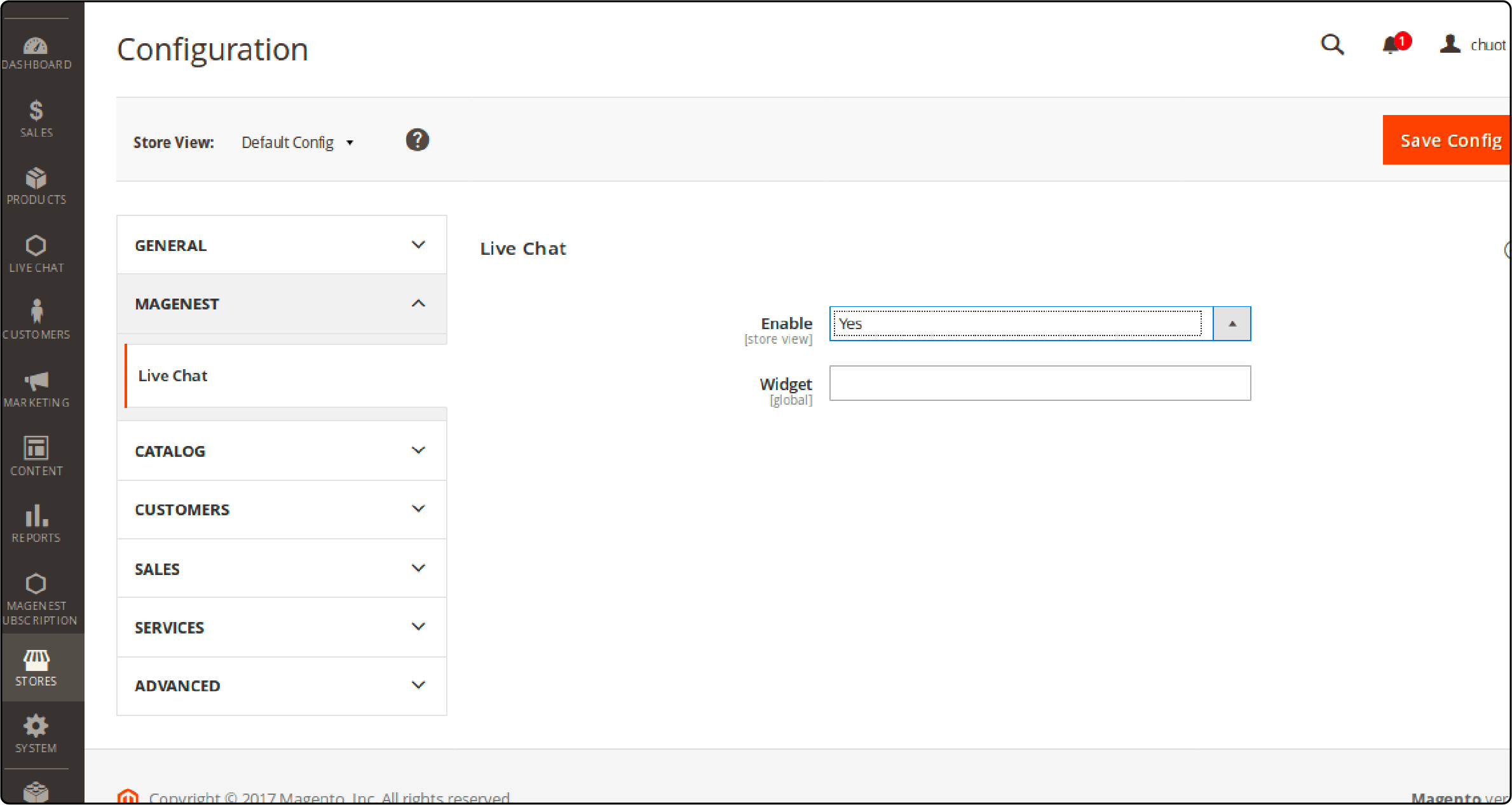 Magento Live Chat - Set up Configuration