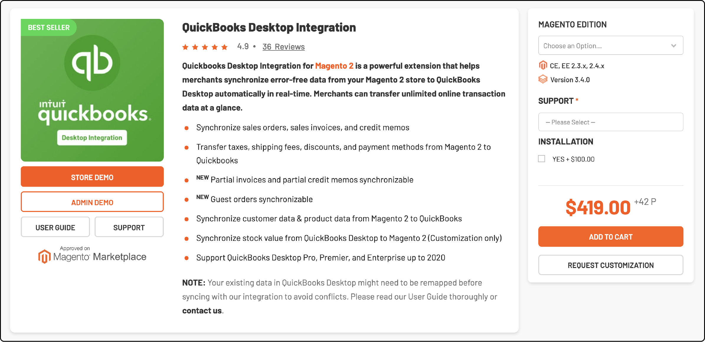 Magenest's Desktop Connector for QuickBooks and Magento integration