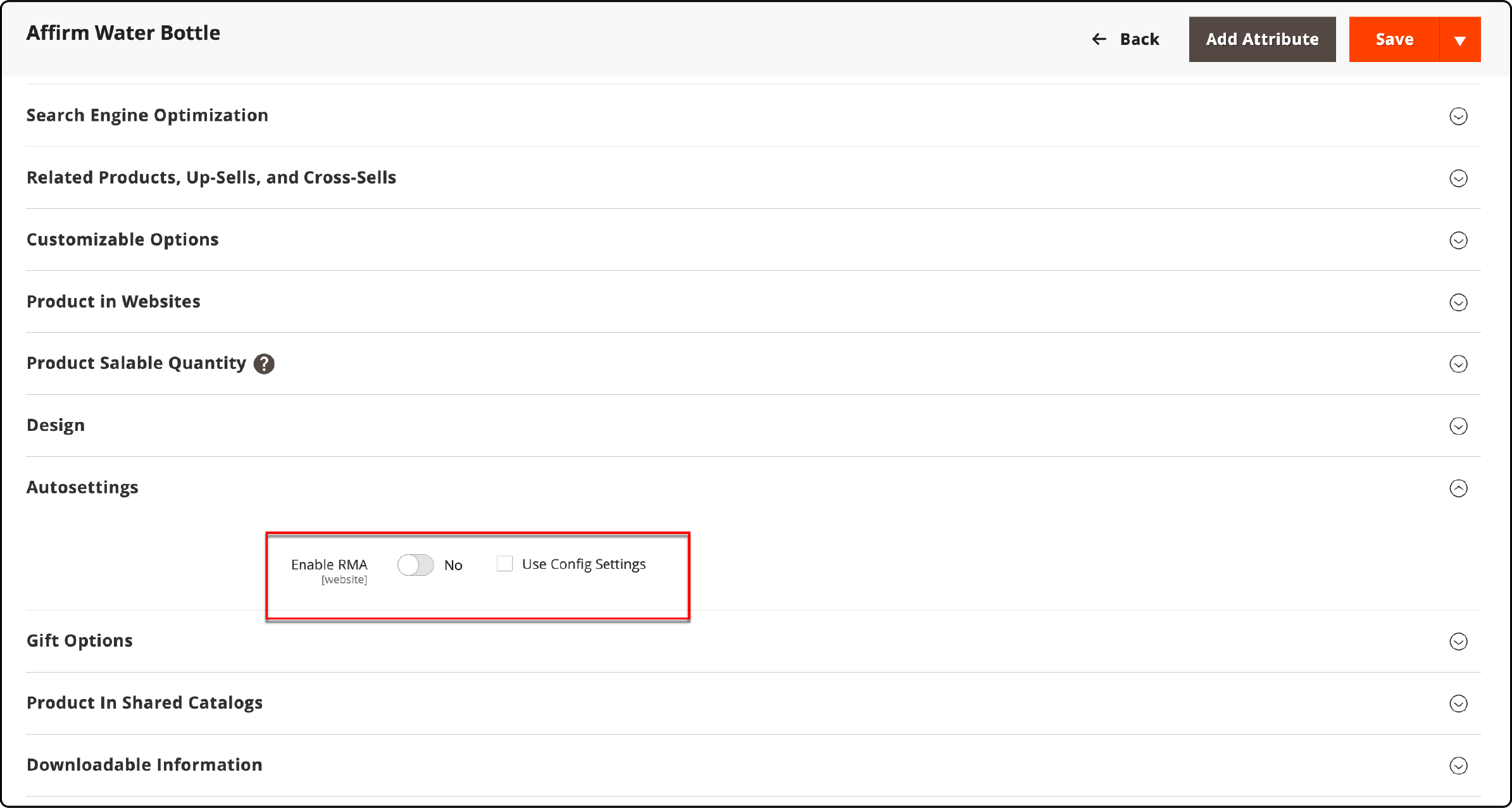 Change Allowed Maento RMAs at Product Level