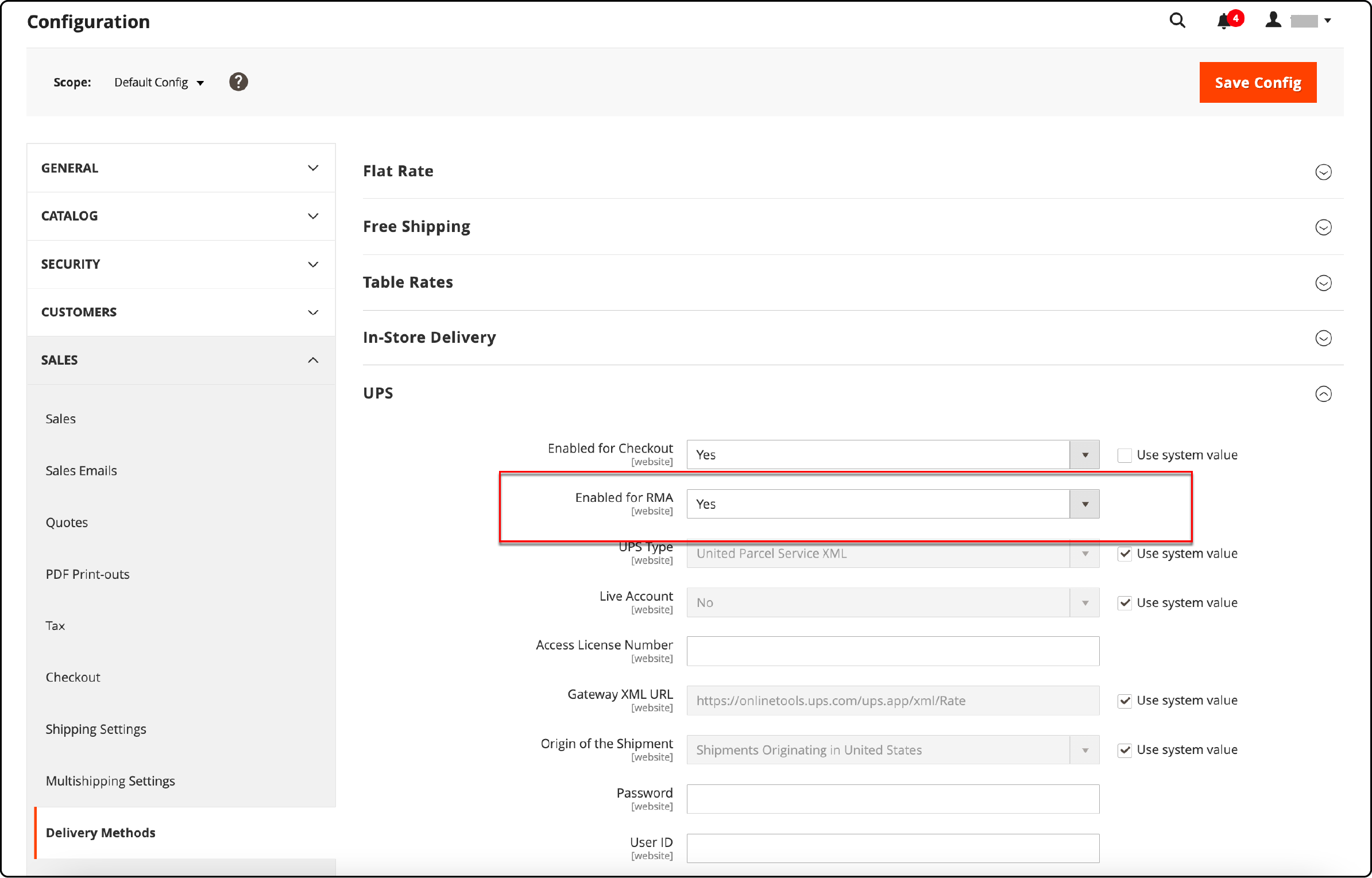 Configure Shipping Methods for Returns