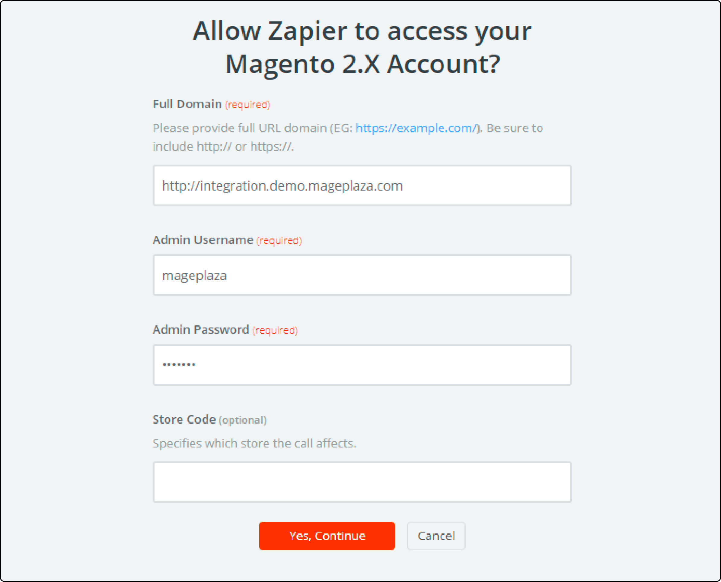 Connecting Magento 2.x account to Zapier for CRM integration