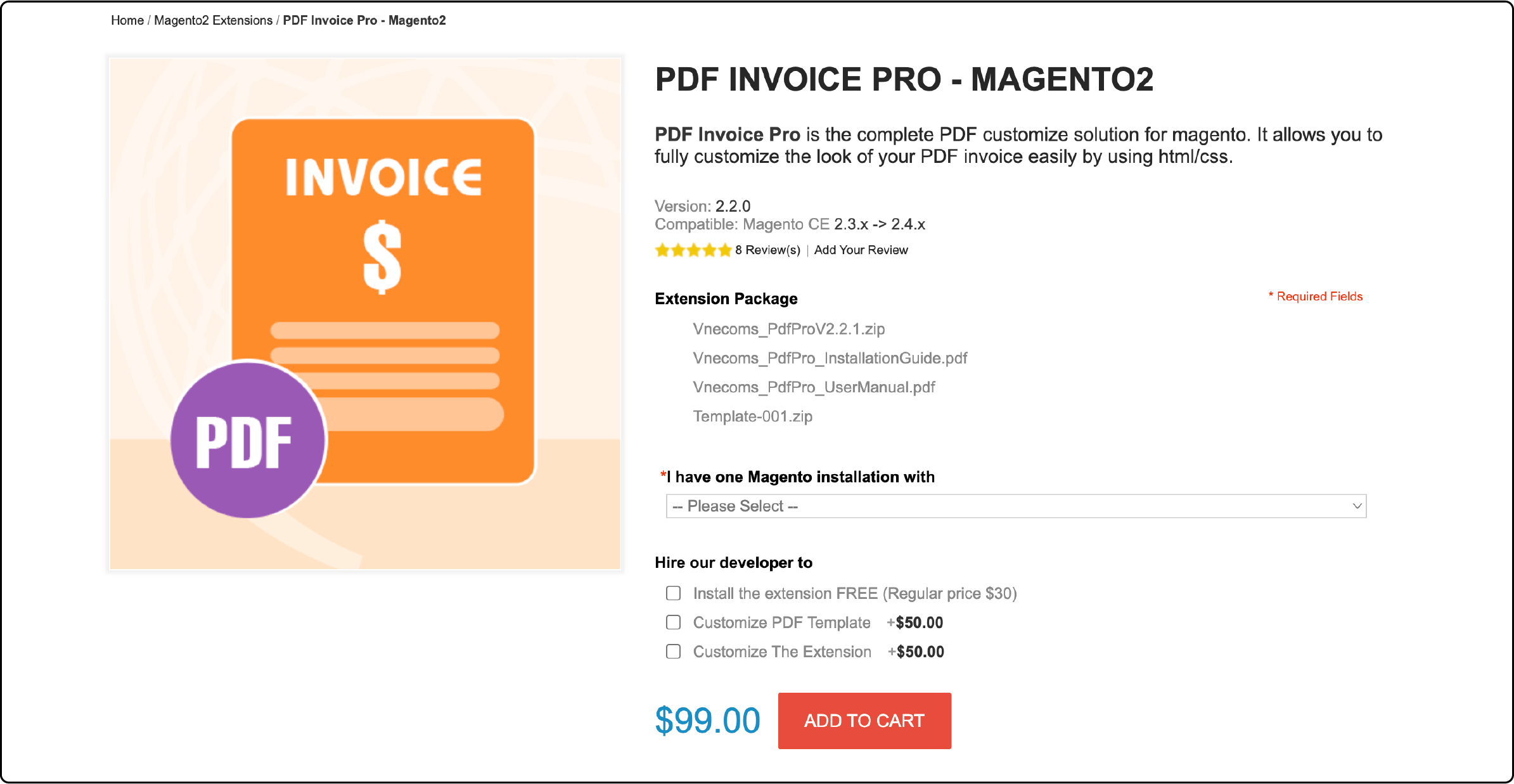 Magento PDF Invoice Pro Template by Vnecoms