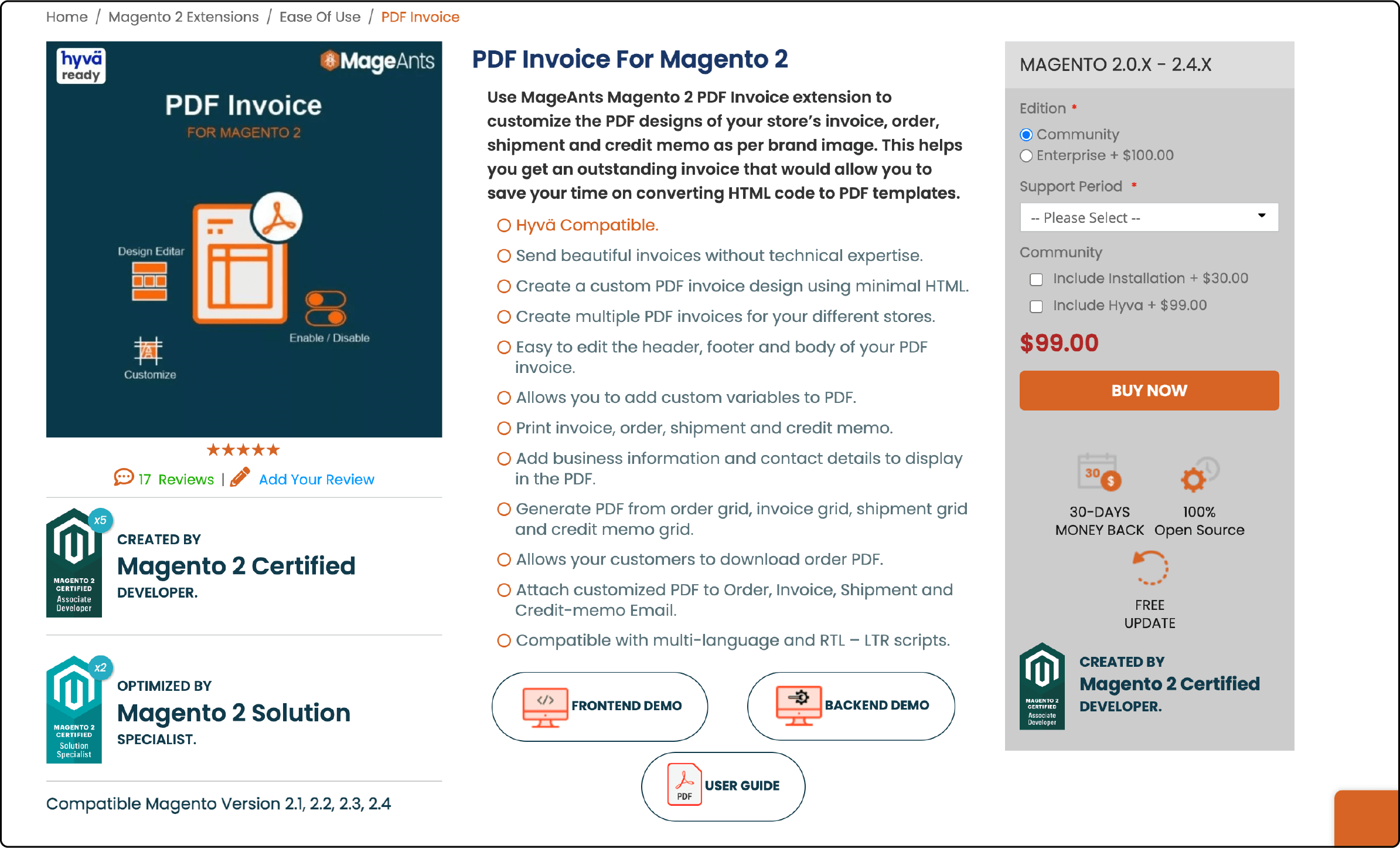 Magento PDF Invoice Templates by Mageants