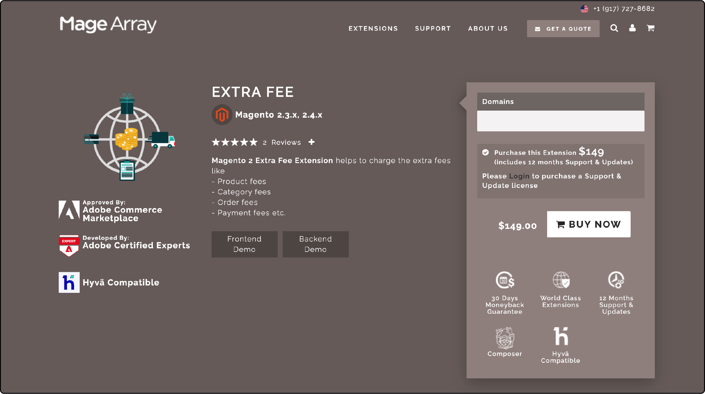 Mage Array Magento 2 Extra Fee Extension