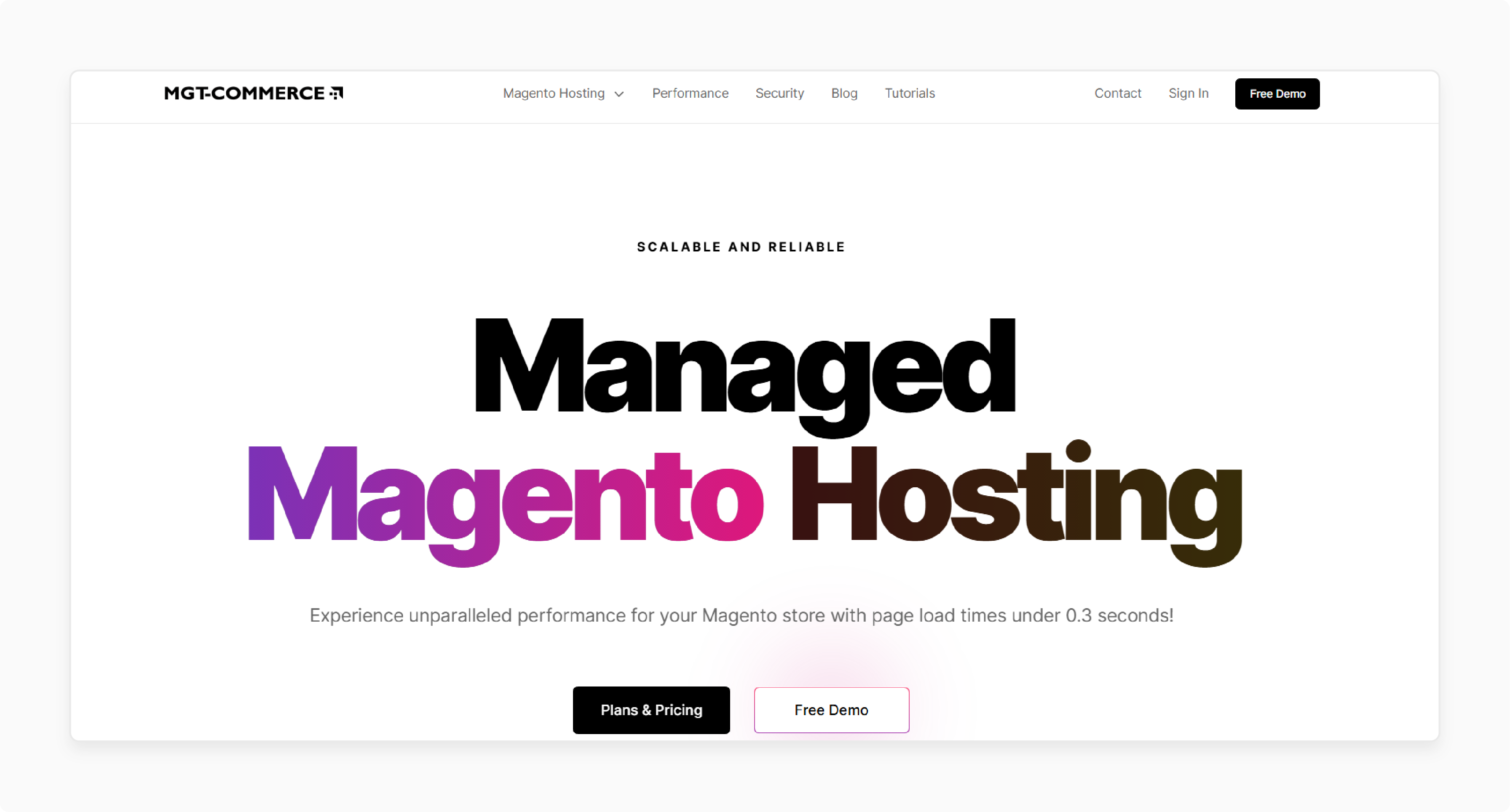 MGT Commerce dashboard with Magento tools