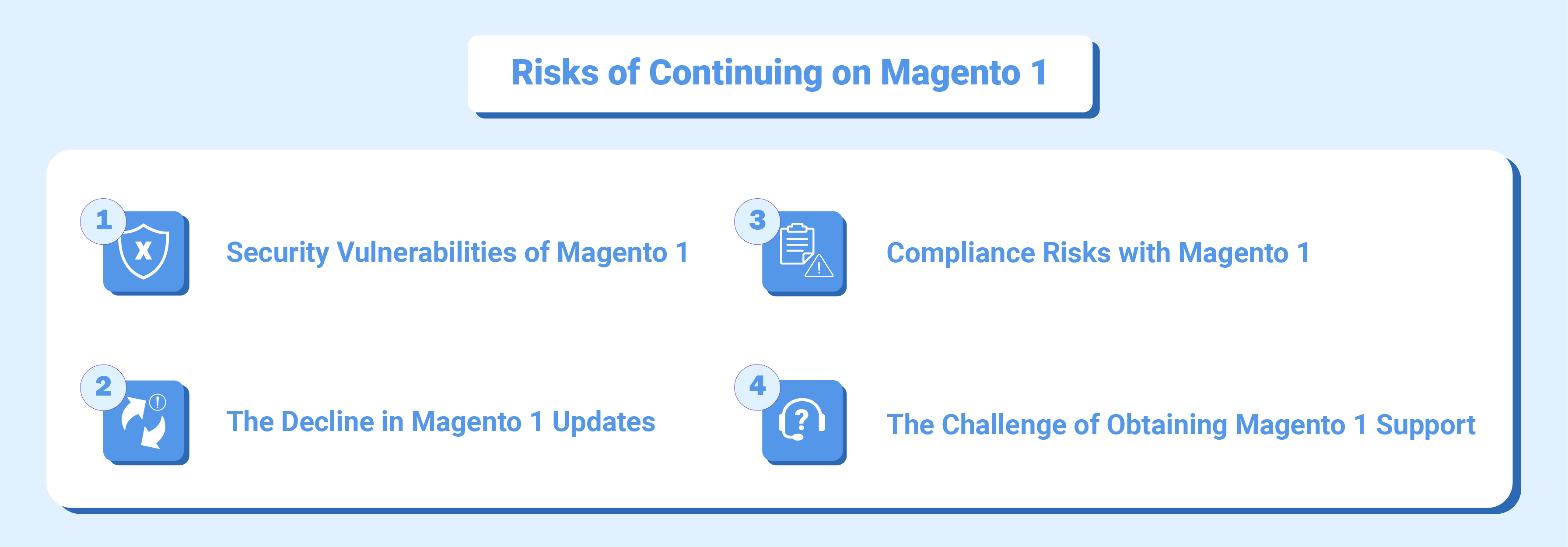 Risks of using Magento 1 hosting