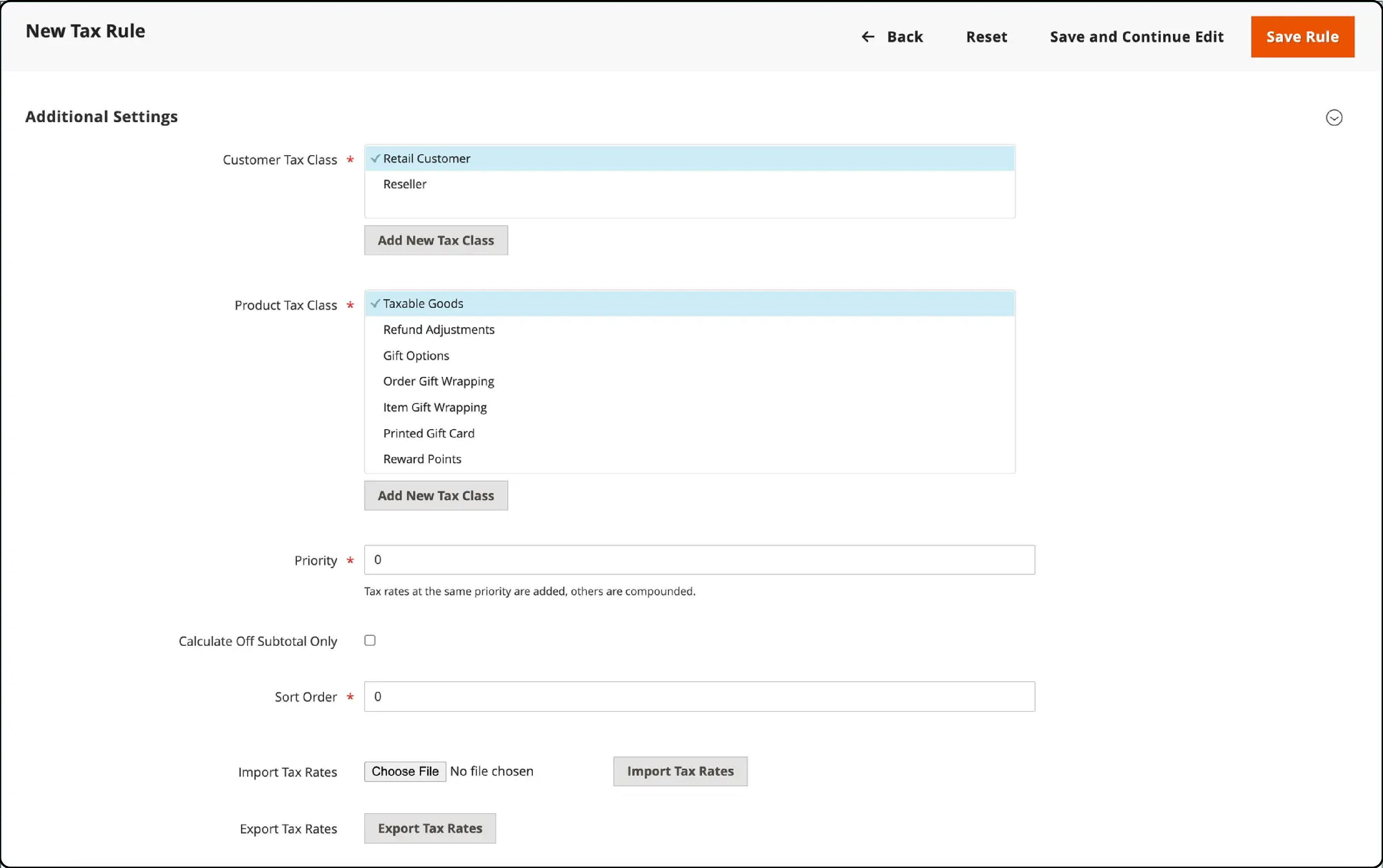 Establish Product Tax Classes in Magento 2 for VAT By Expanding Additional Settings