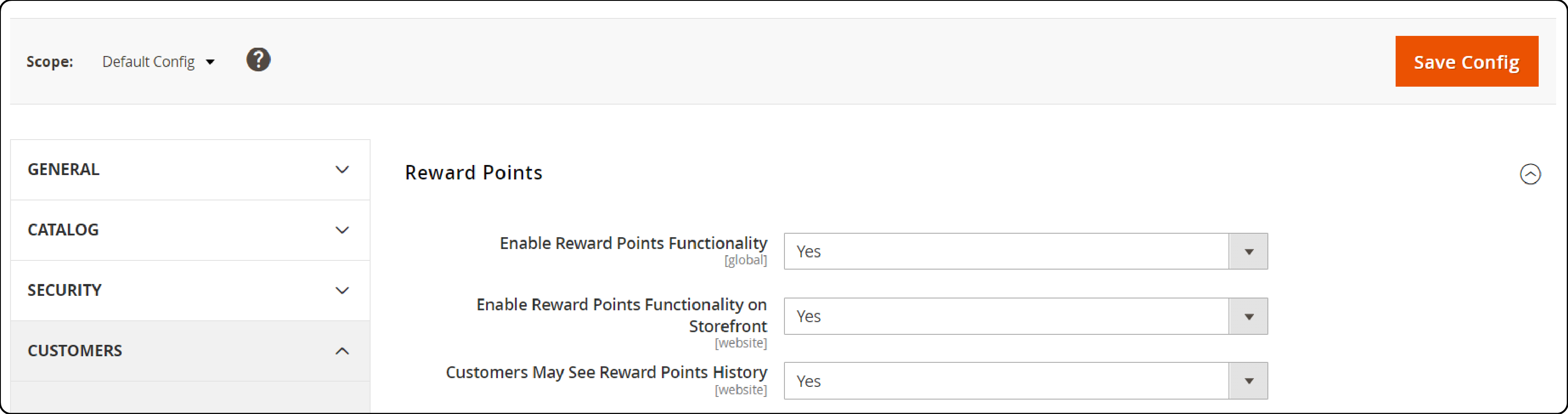 Step-by-step guide on enabling reward points feature in Adobe Commerce