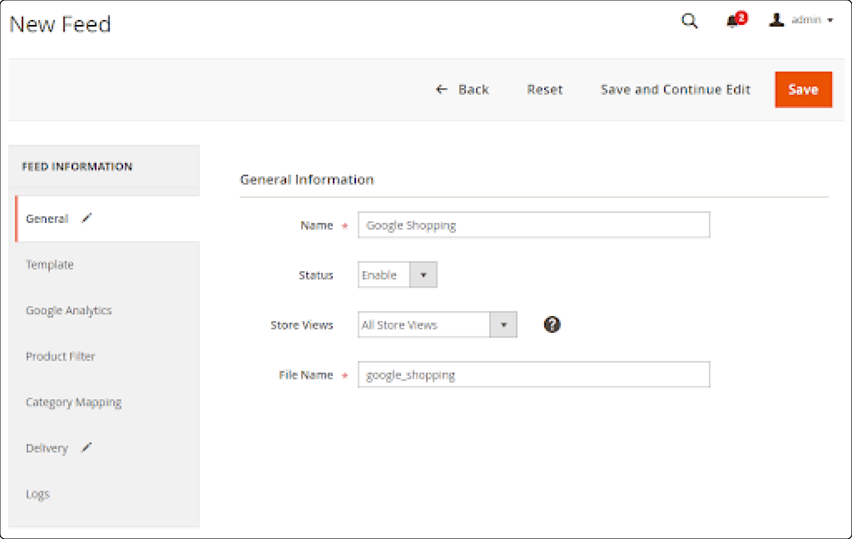 Filling General Information in Magento Google Shopping Feed