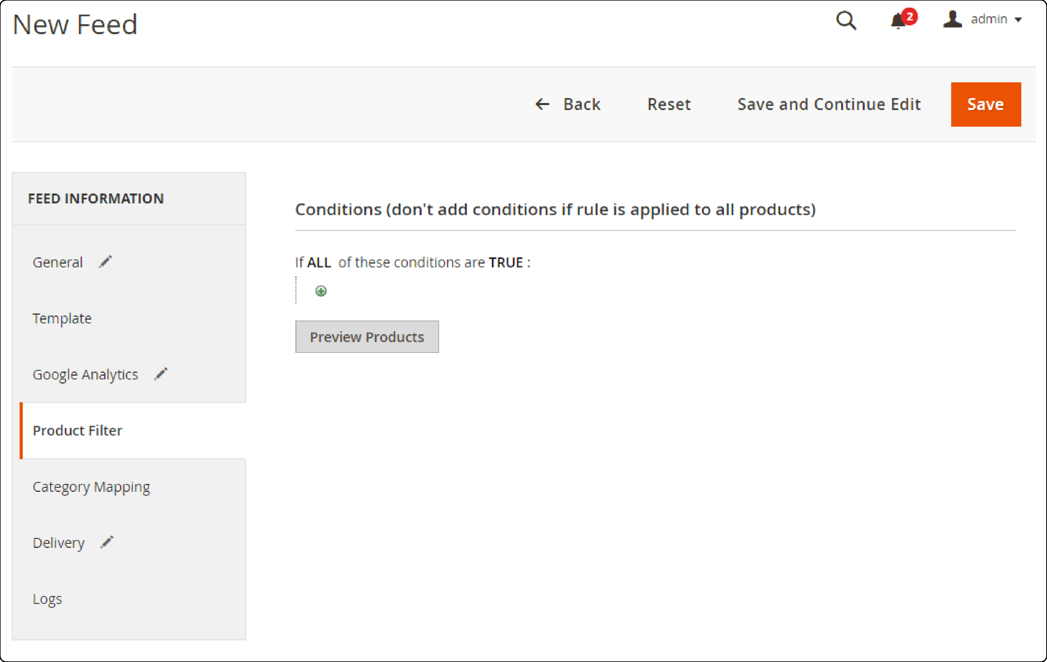 Exporting Files Conditions in Magento Google Shopping Feed