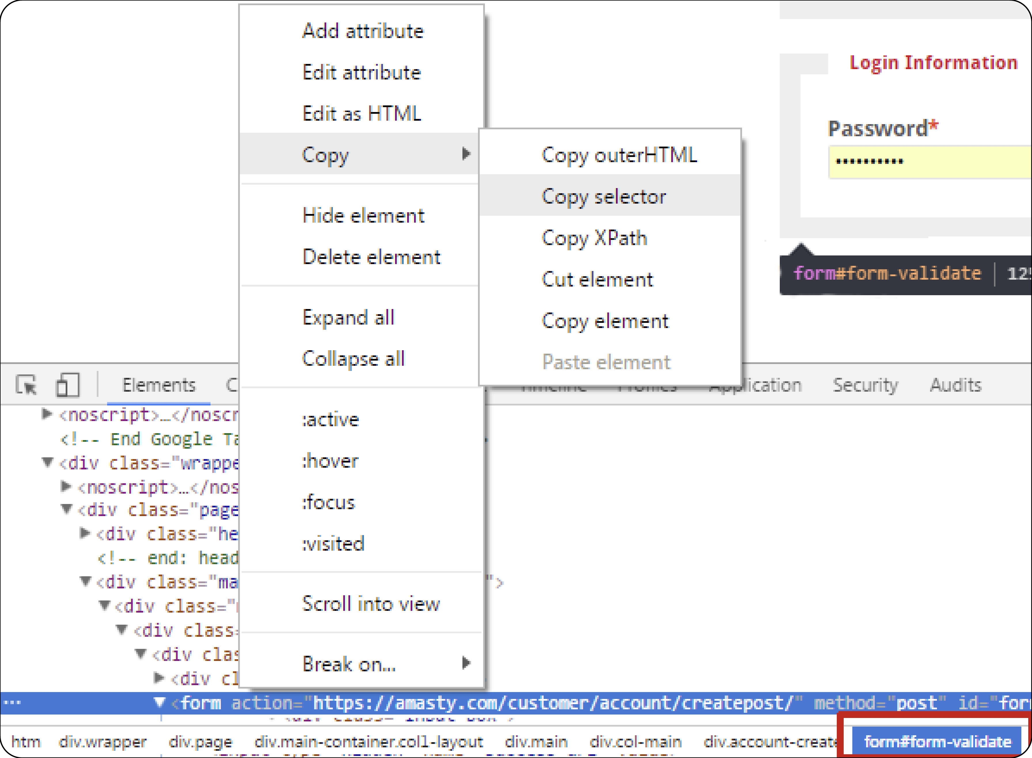 Copy Selector in Magento Google Invisible Captcha