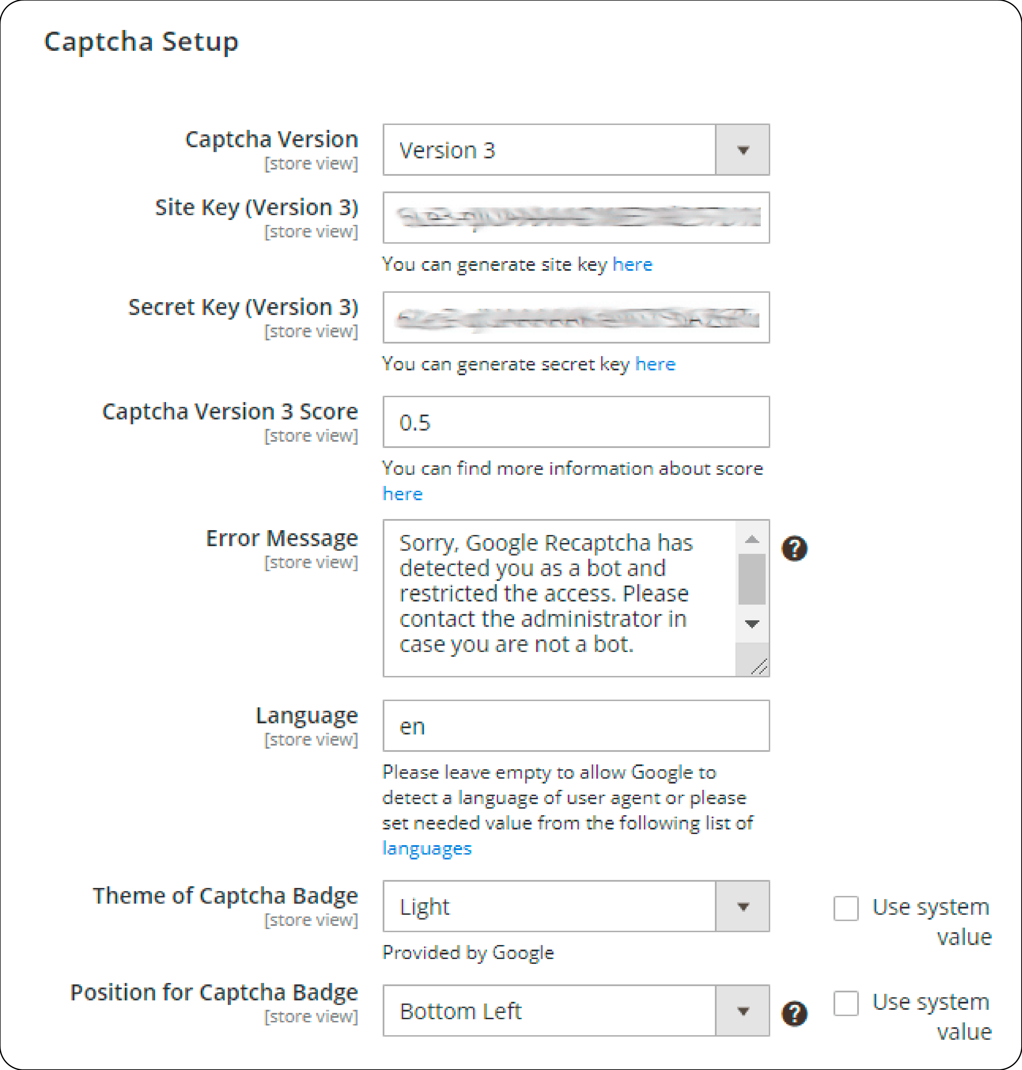 Setting Up Magento Google Invisible Captcha Version 3